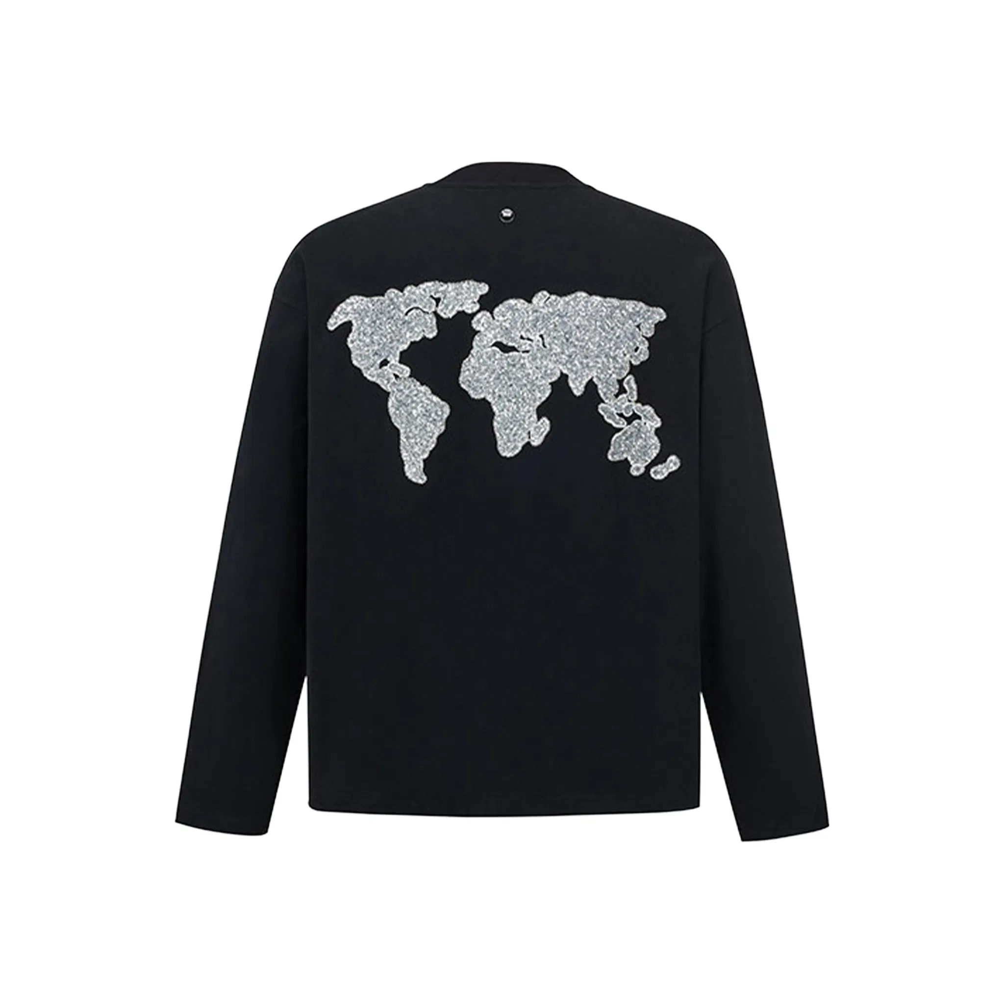 GOODBRAND Good Map Sequin Embroidered Long Sleeved Tee Black (FW25)