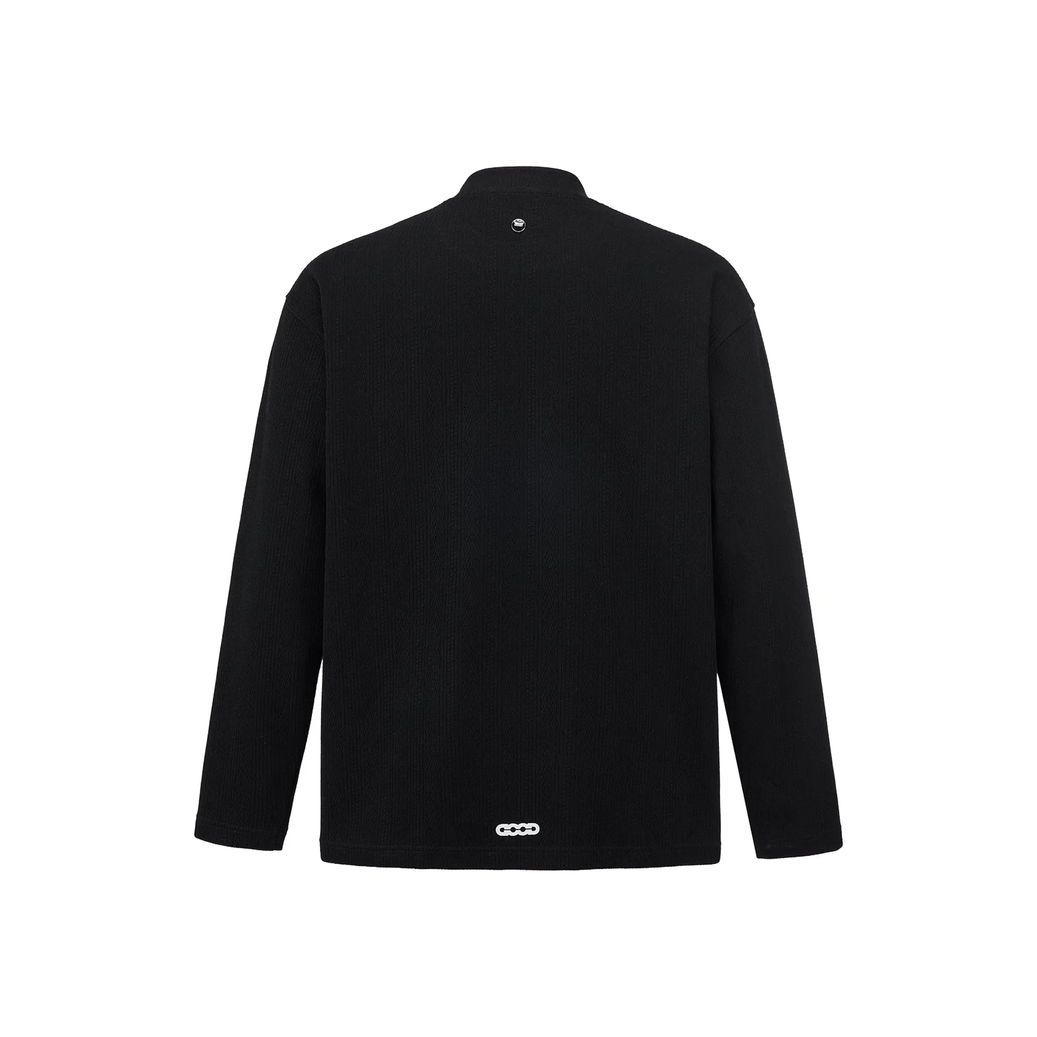 GOODBRAND Splicing Sequin Printed Logo Long Sleeved Tee Black (FW25)