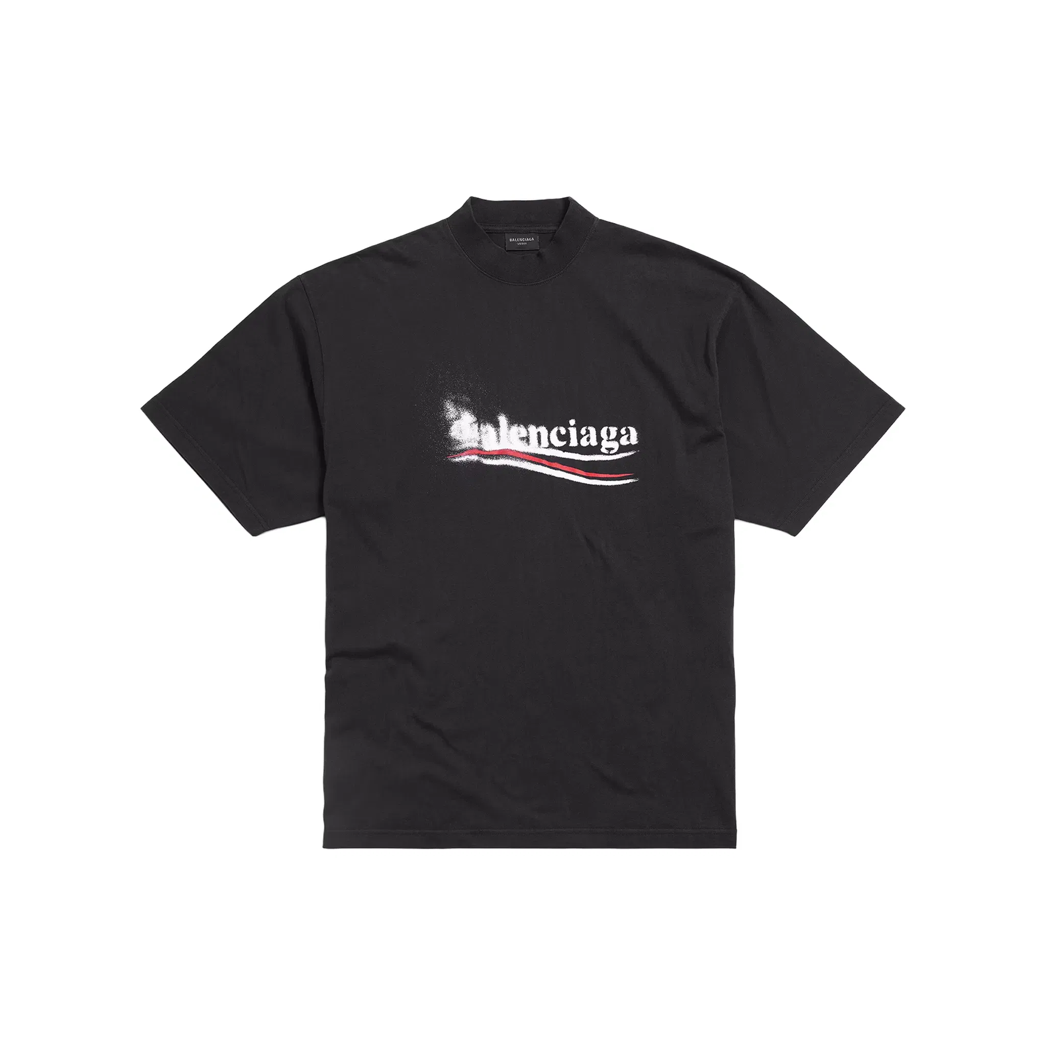 BALENCIAGA Political Stencil Medium Fit Tee Black/White (SS25)
