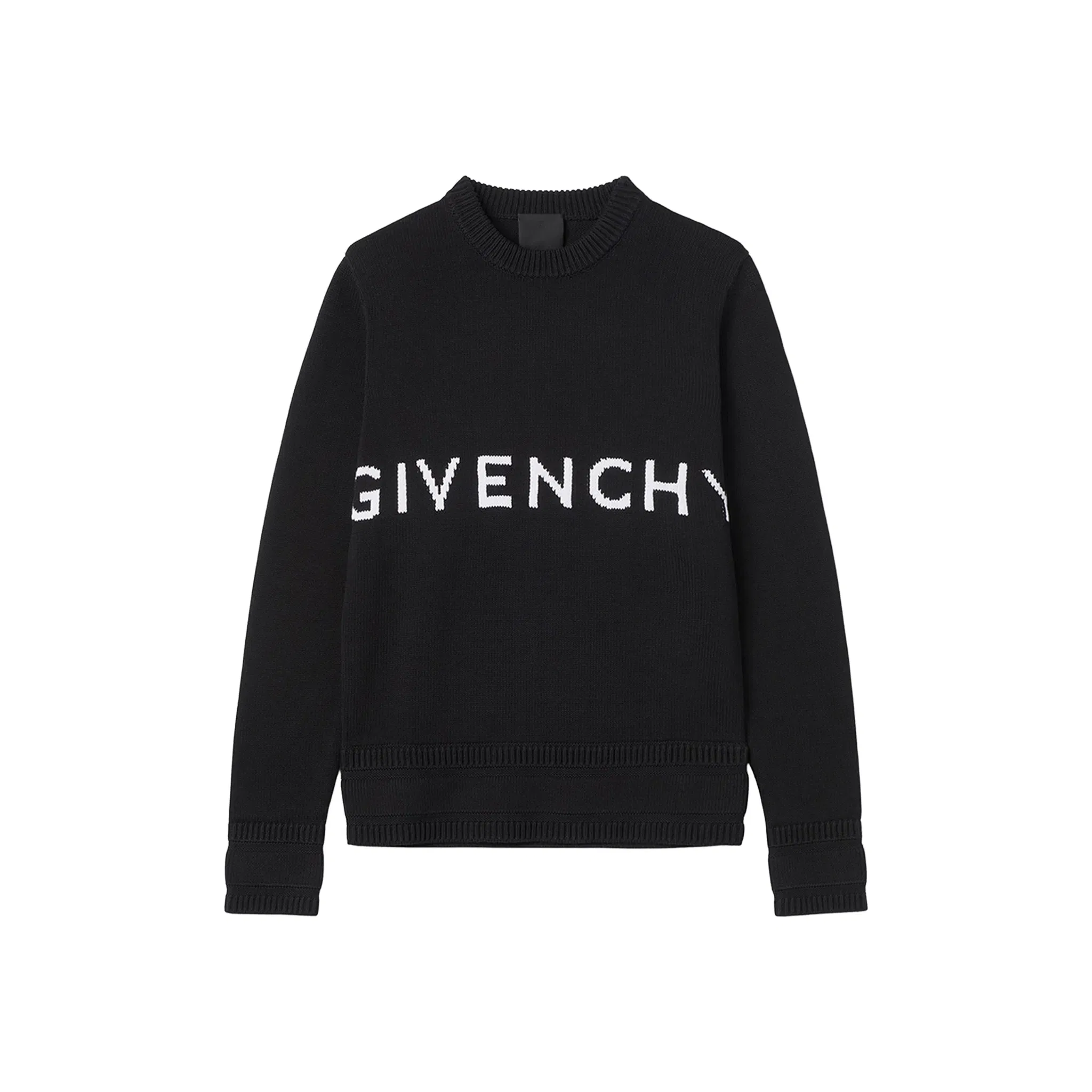 GIVENCHY 4G Logo Cotton Crew Knitwear Sweater Black (FW21)