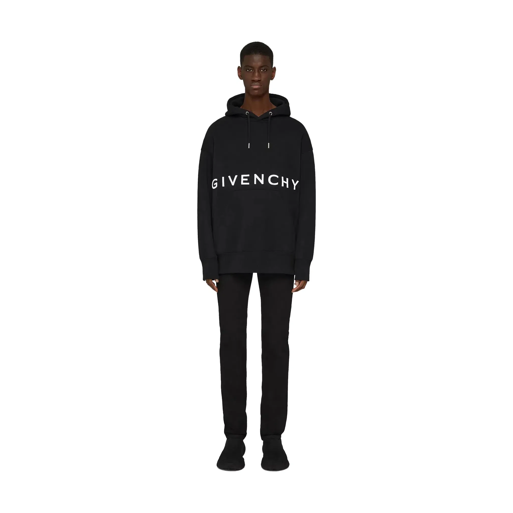GIVENCHY Embroidered Classic Fit 4G Logo Hoodie Black (SS22)