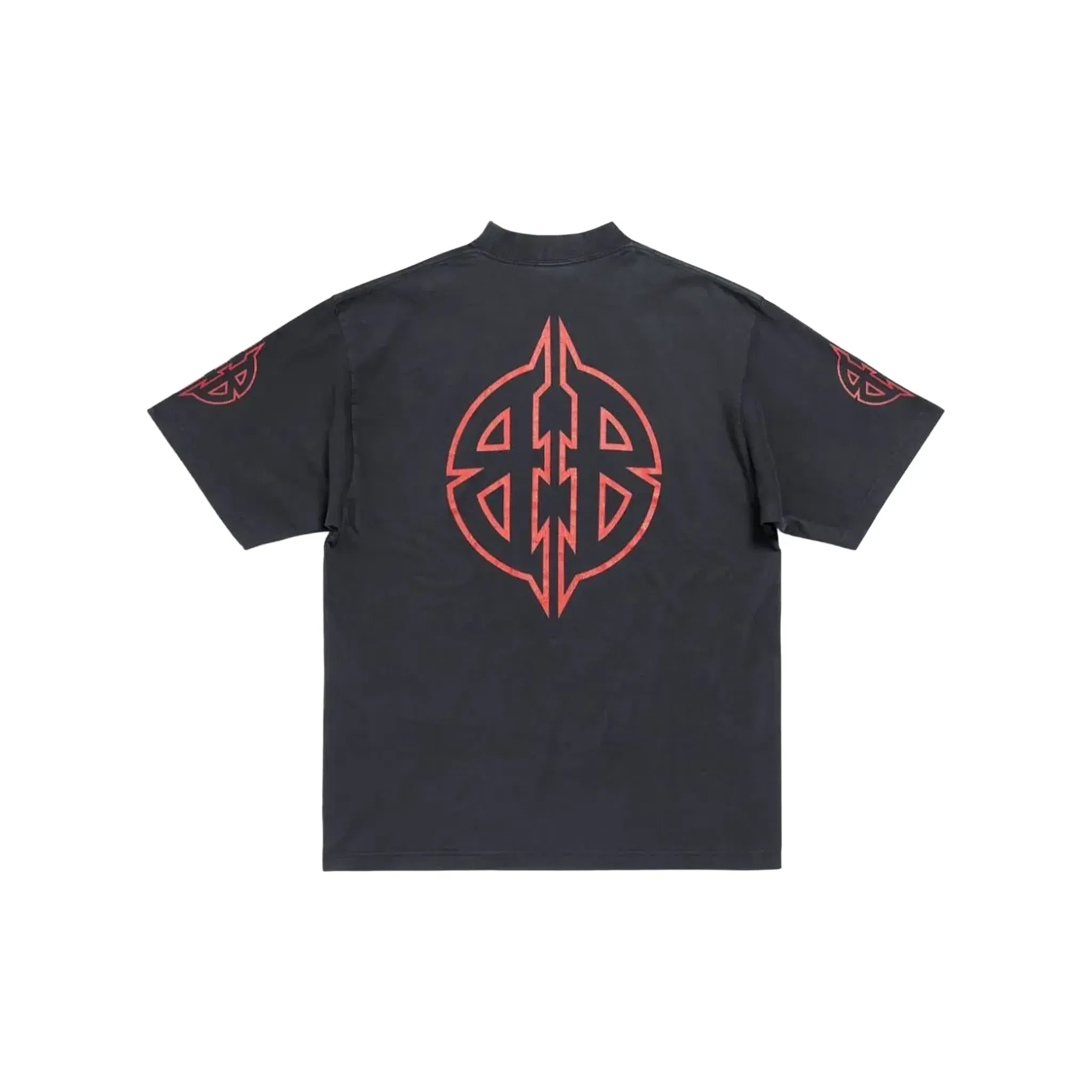 BALENCIAGA Graphic Metal Medium Fit Tee Faded Black/Red (FW23)