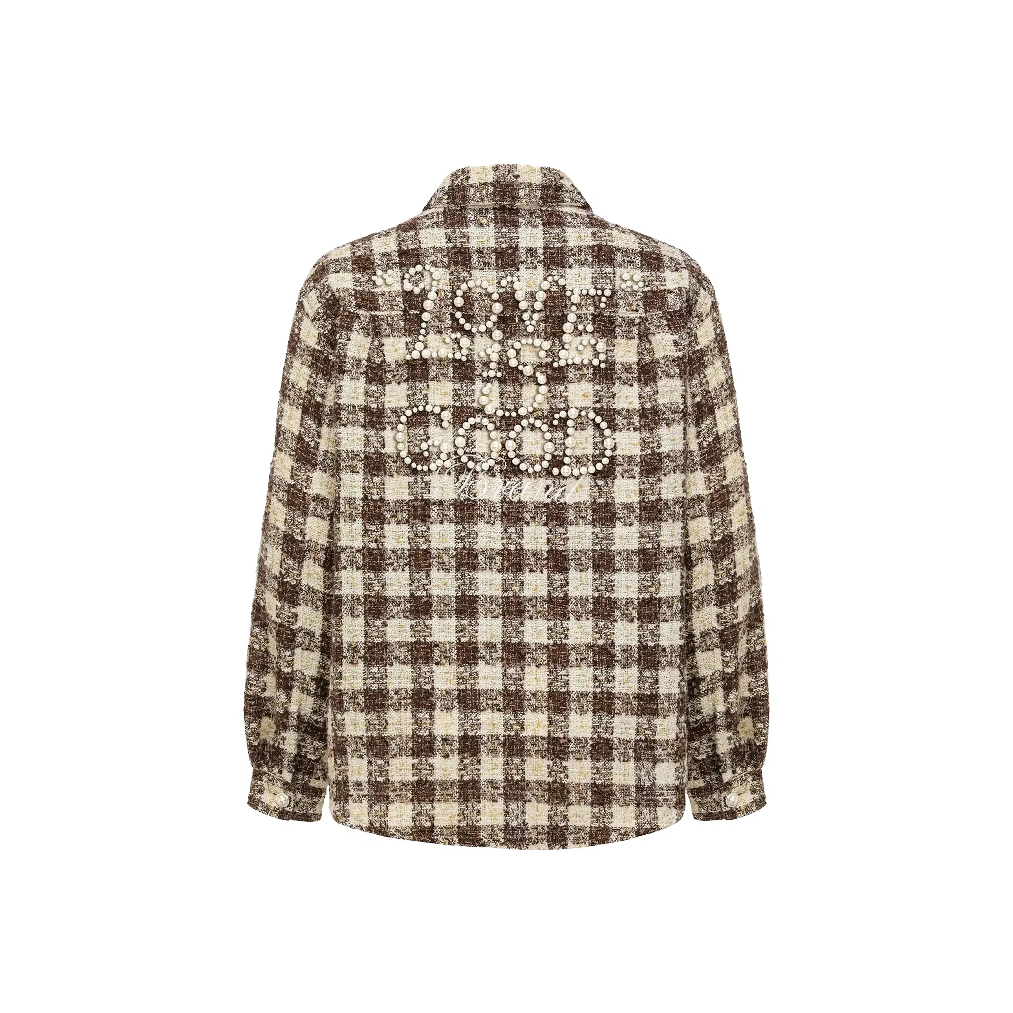 GOODBRAND Pearl Check Chanel Shirt Coffee (SS25)