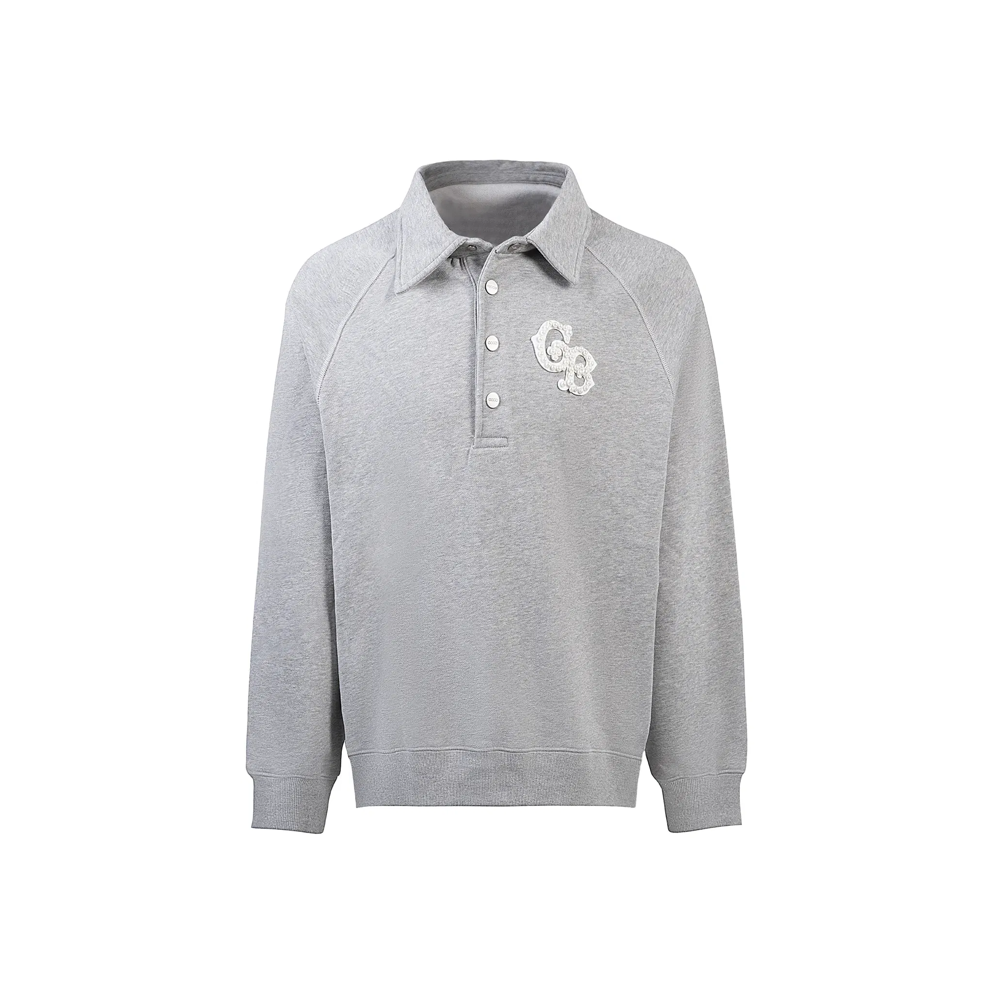 GOODBRAND Pearl Polo Long Sleeved Sweatshirt Grey (FW24)