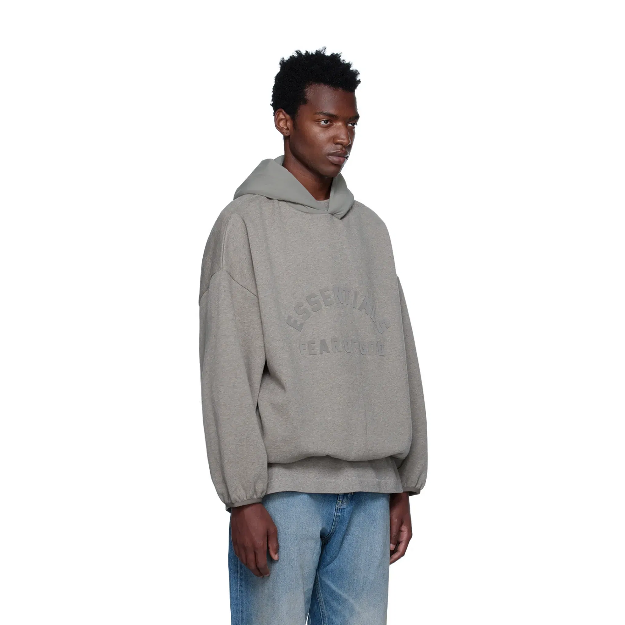 Fear of God Essentials Nylon Fleece Hoodie Heather Grey/Dust (SS24)