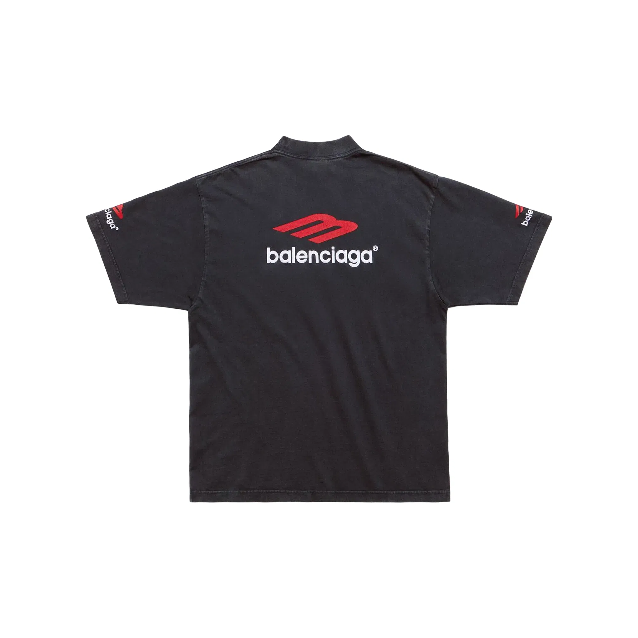BALENCIAGA 3B Sports Icon Medium Fit Tee Black/Red/White (SS25)