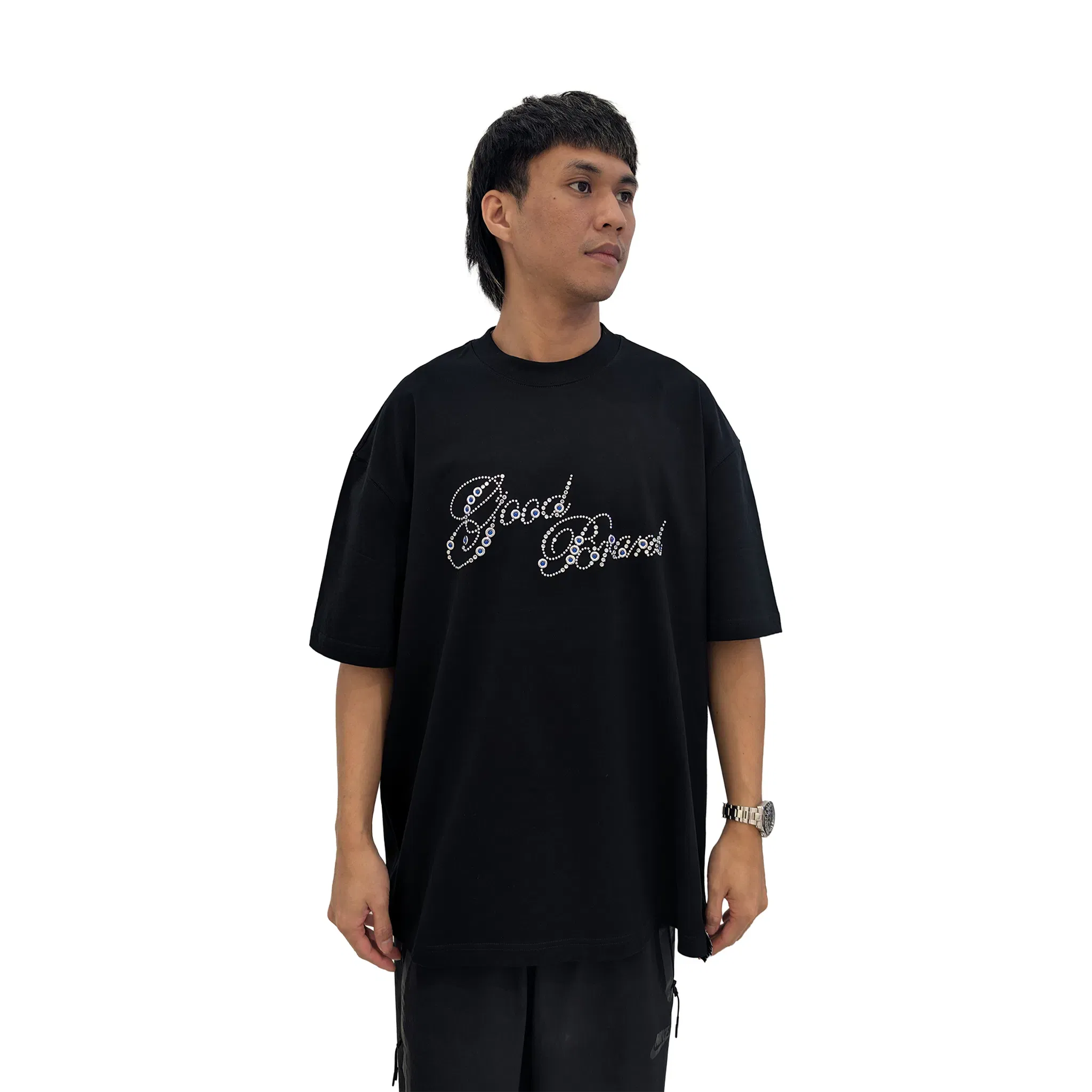 GOODBRAND GOOD Floral Hot Stamping S/S Tee Black (SS25)