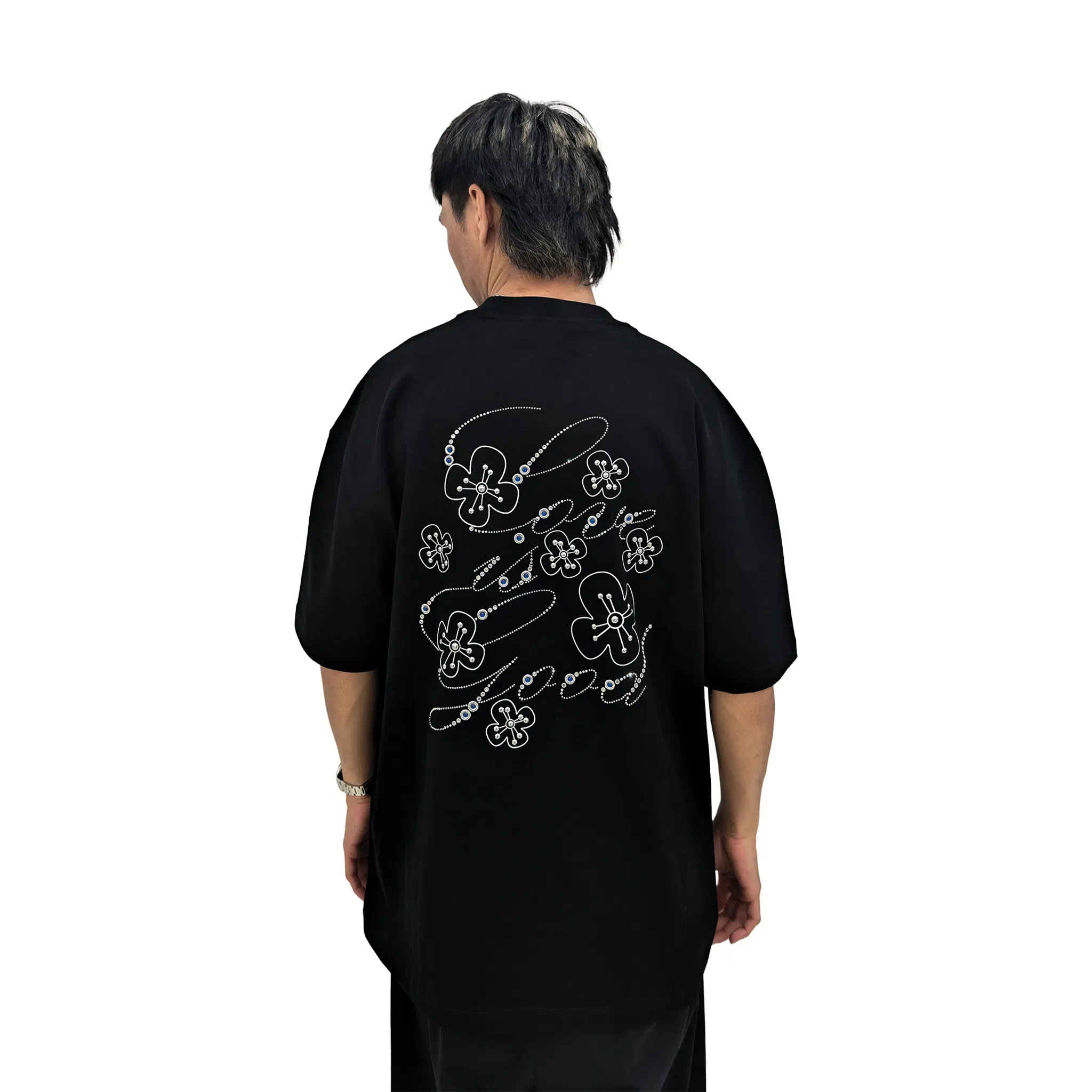 GOODBRAND GOOD Floral Hot Stamping S/S Tee Black (SS25)