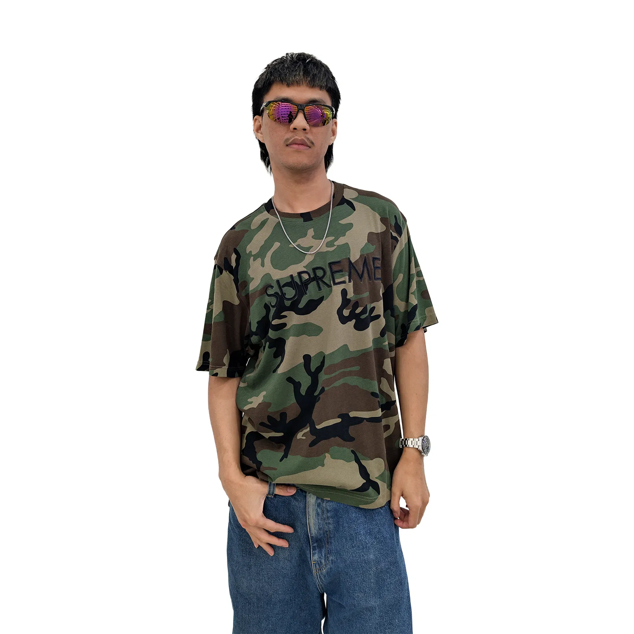 Supreme Capital S/S Tee Woodland Camo (SS25)