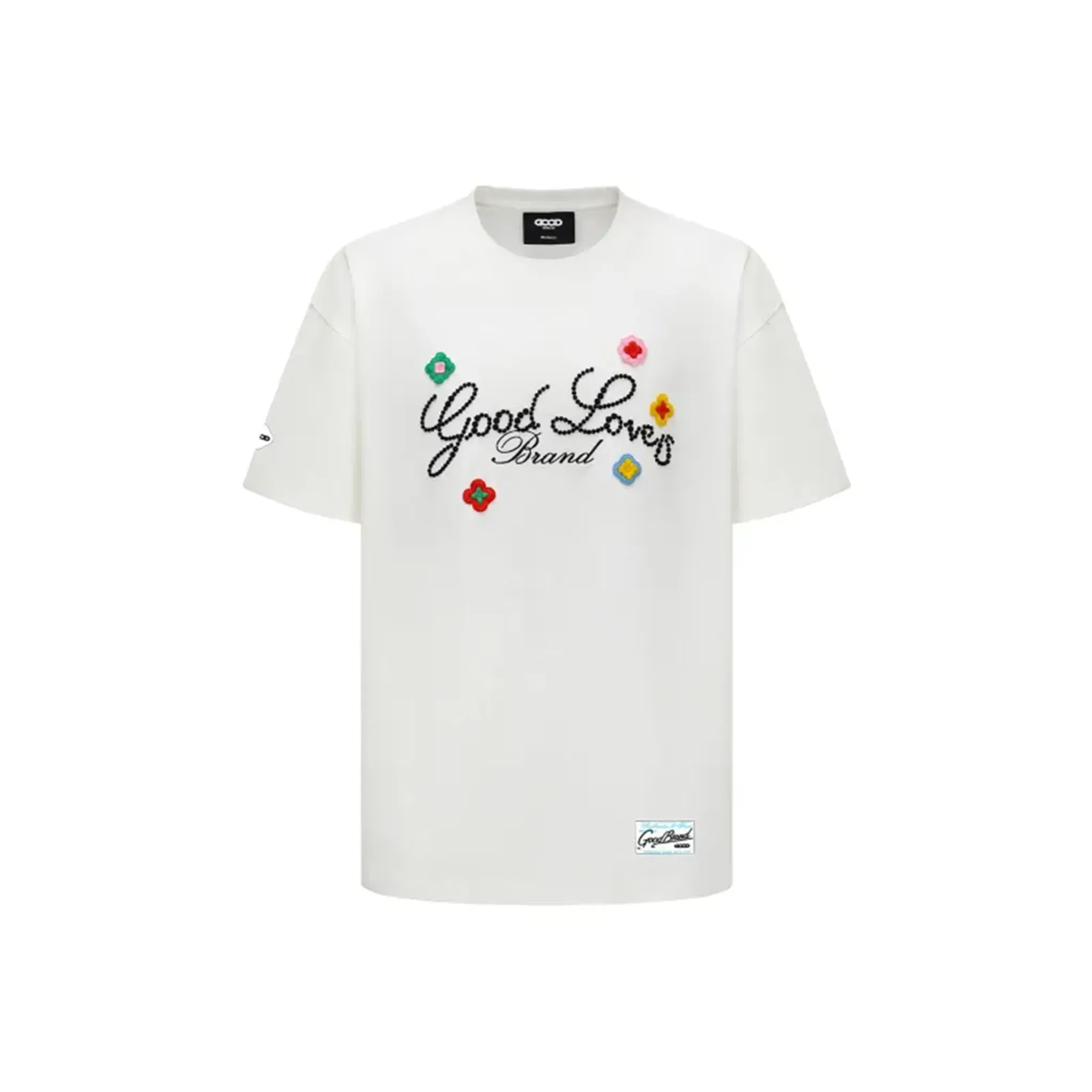 GOODBRAND Good Loves 3D Embroidered Slogan Tee White (SS25)