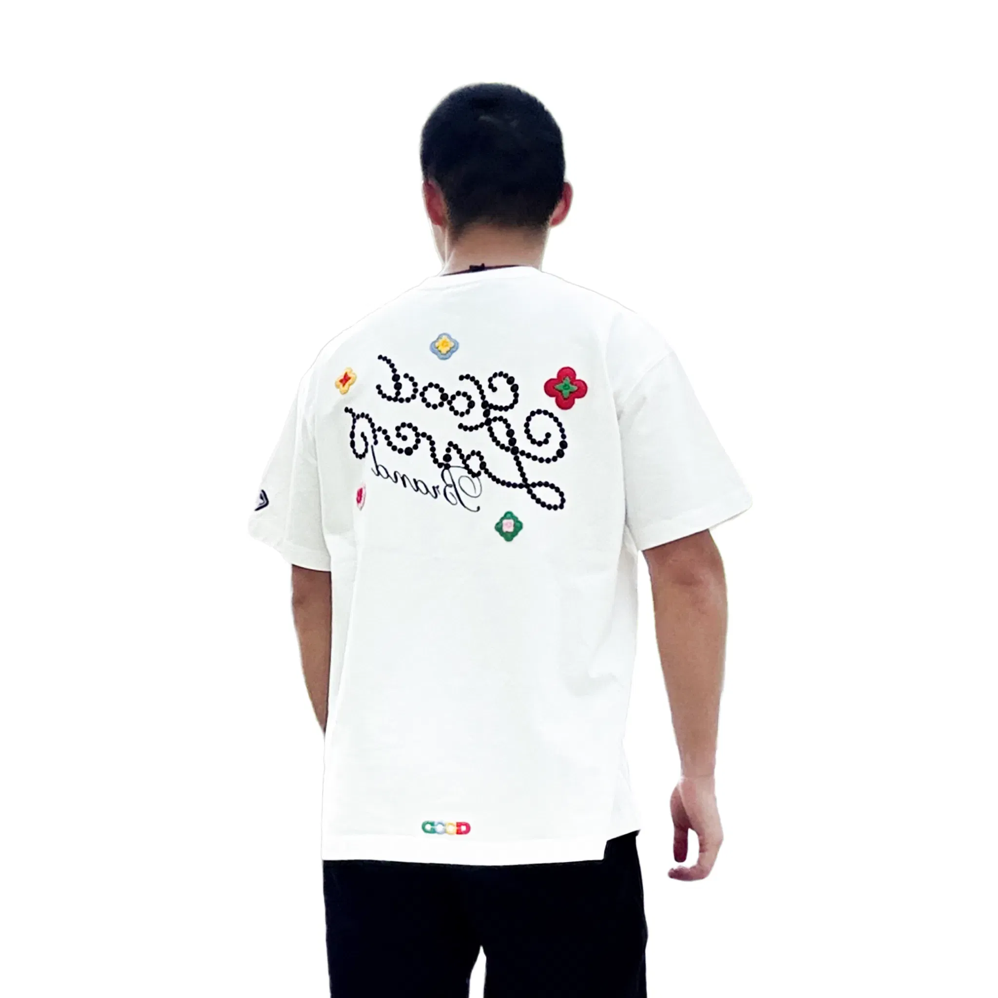GOODBRAND Good Loves 3D Embroidered Slogan Tee White (SS25)
