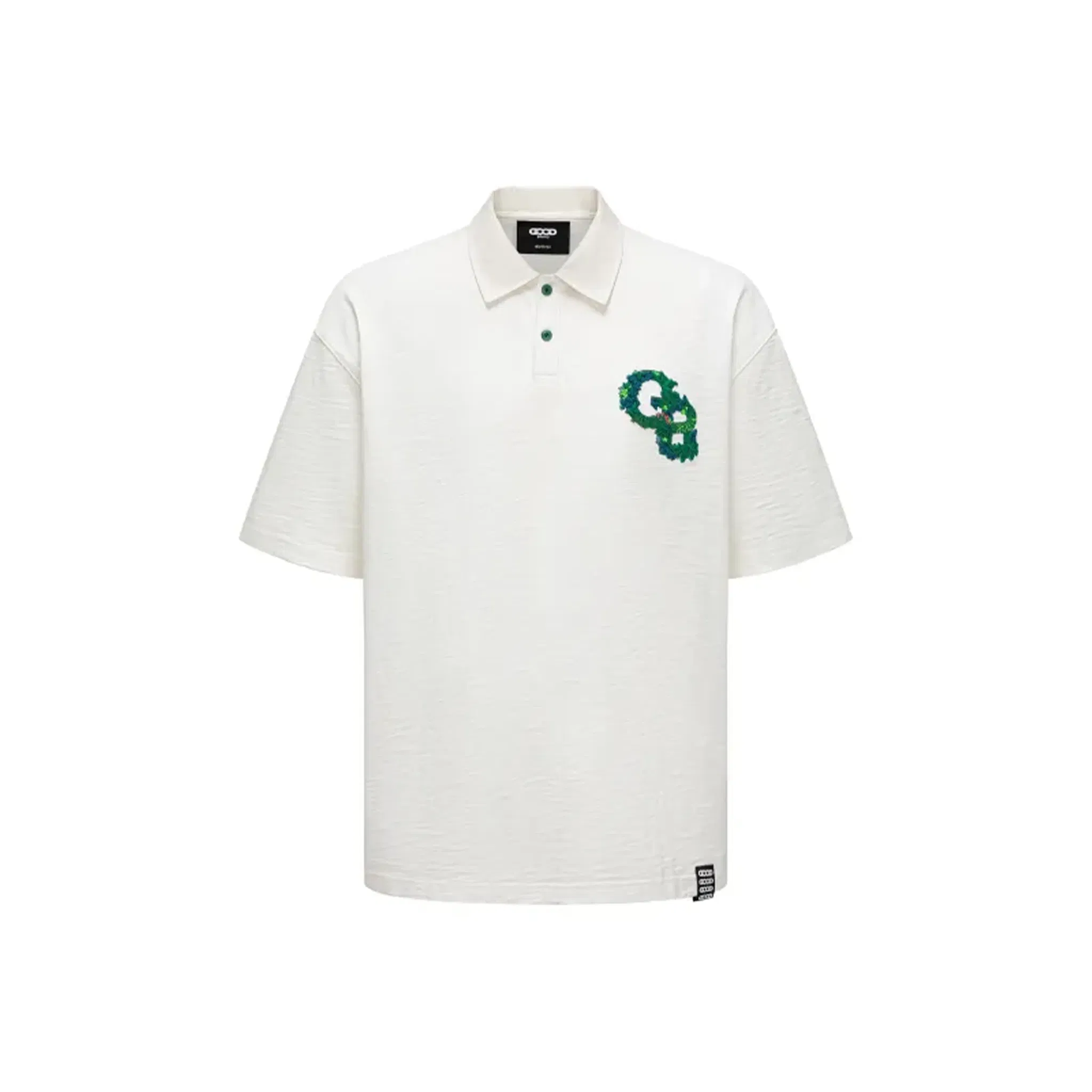 GOODBRAND Jungle Wonderland 3D Embroidered Polo Shirt White (SS25)