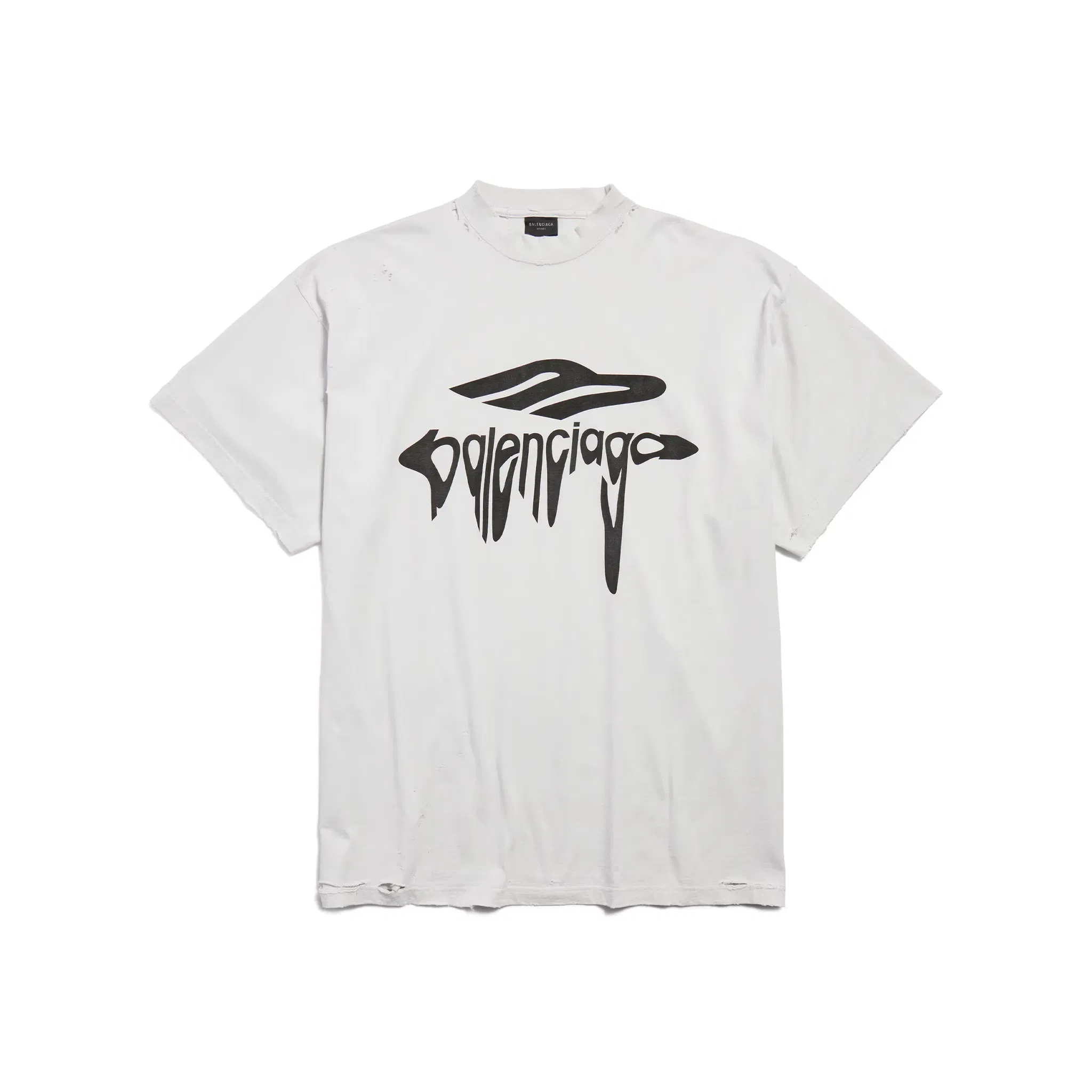 BALENCIAGA 3B Liquefied Oversized Fit Tee White (SS25)