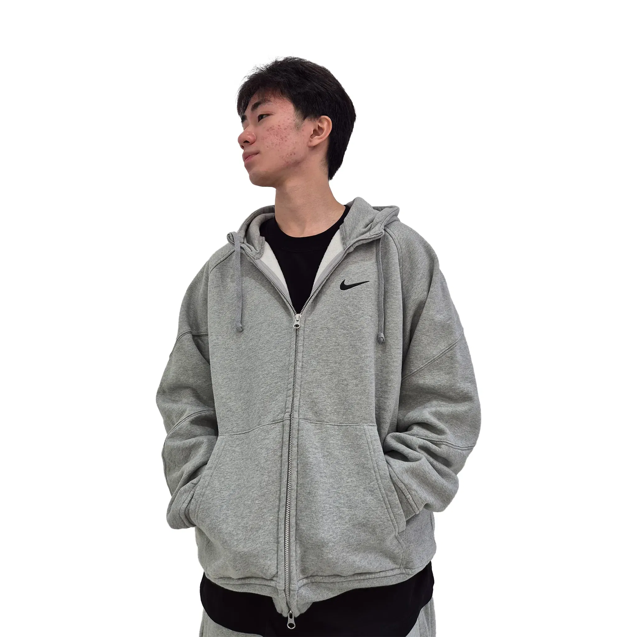 Nike Supreme x Nike Zip Up Hoodie Heather Grey (SS25)