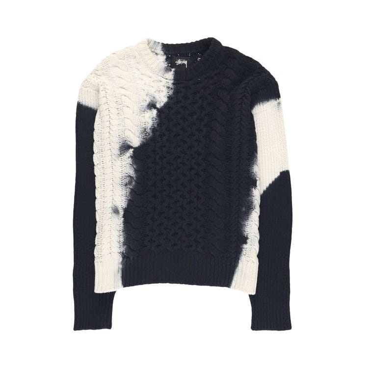 Stussy Tie Dye Fisherman Sweater Black