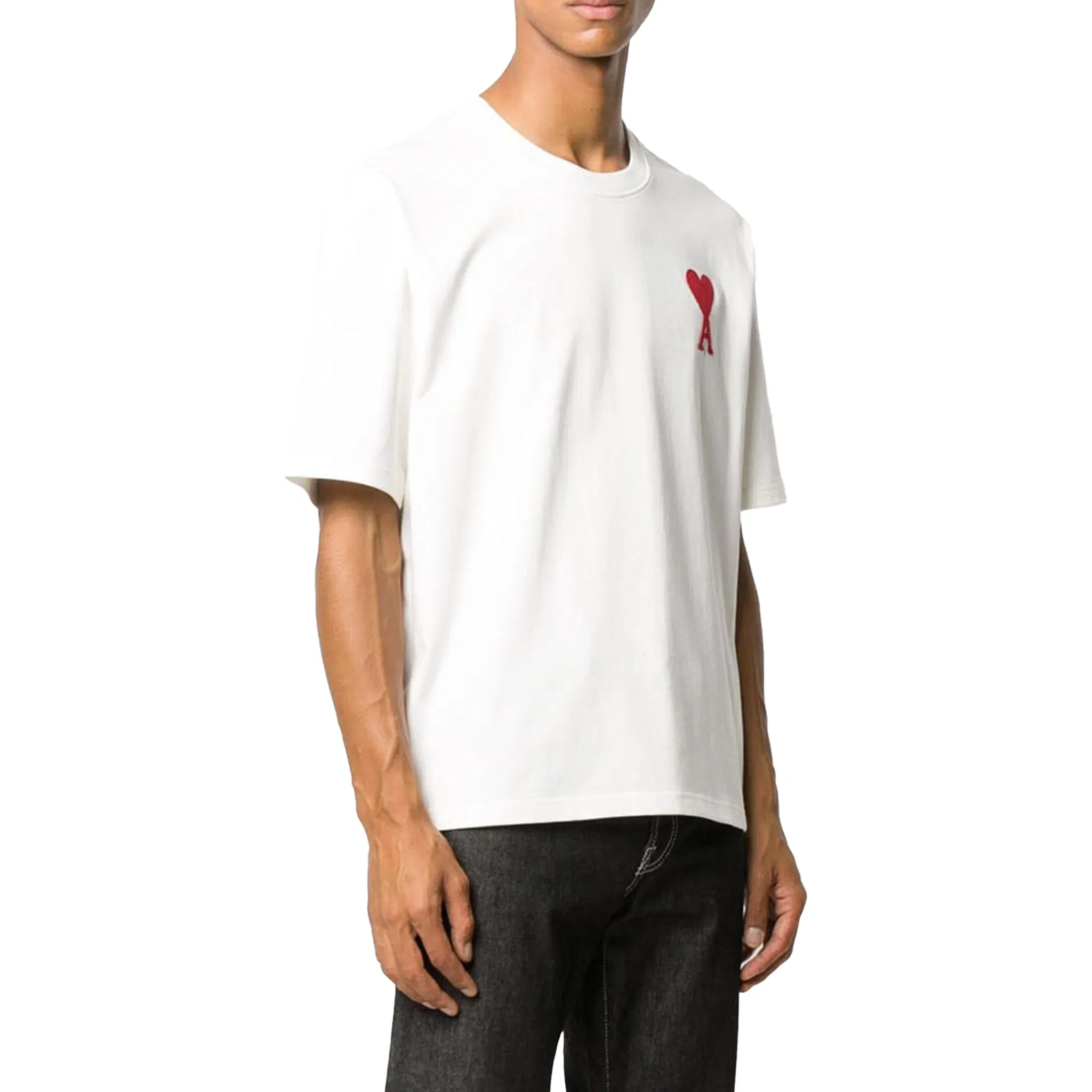 AMI PARIS De Coeur Chain Stitch Tee White (FW20)