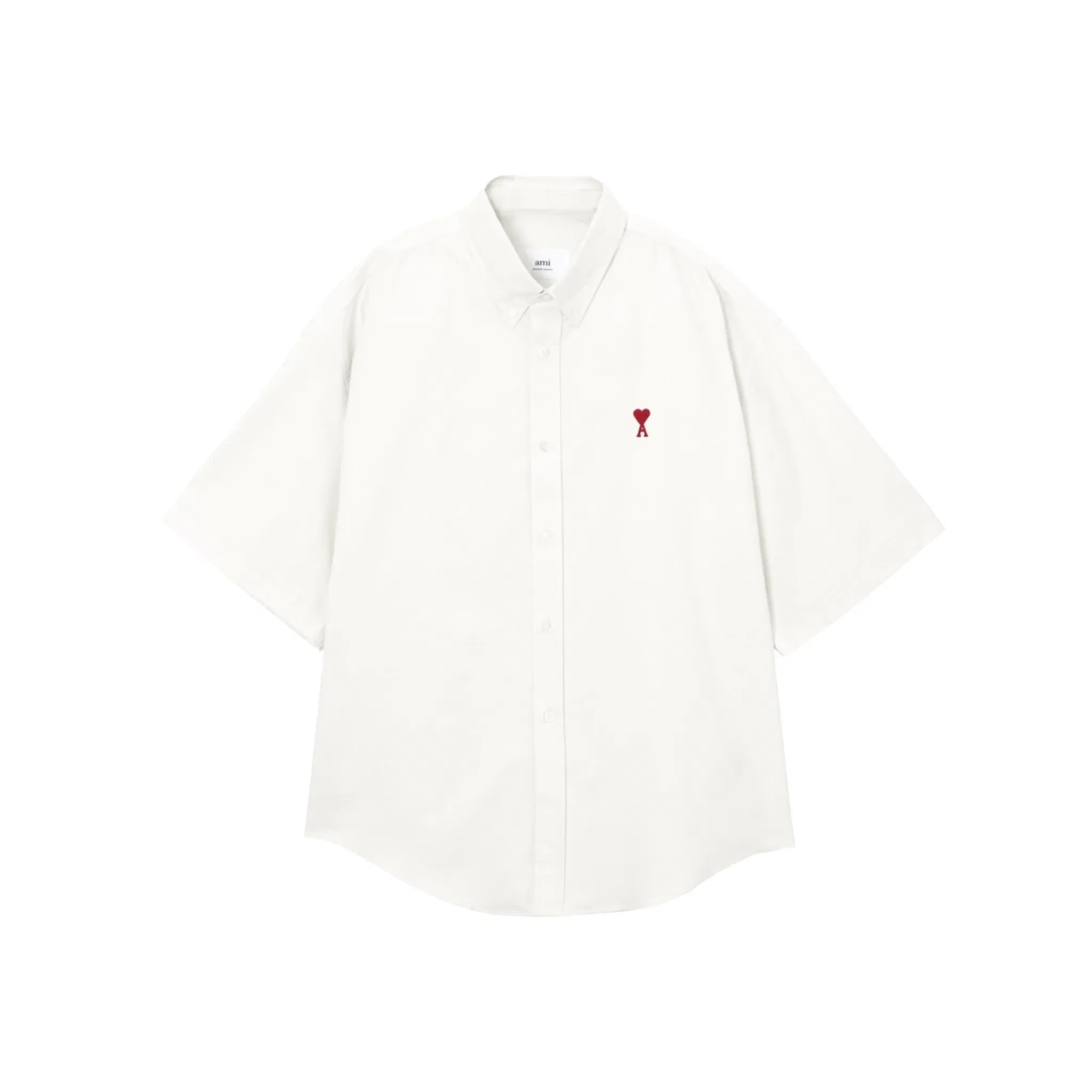 AMI PARIS Cotton Boxy Fit Short Sleeves Shirt White (SS24)