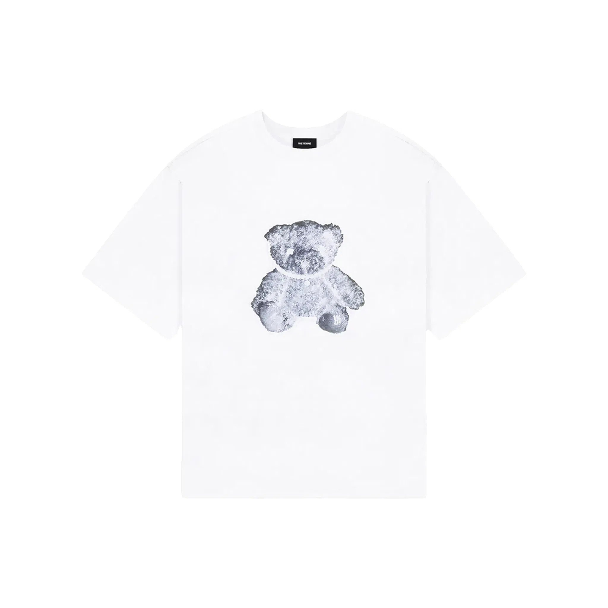 WE11DONE Pearl Necklace Teddy Print Tee White