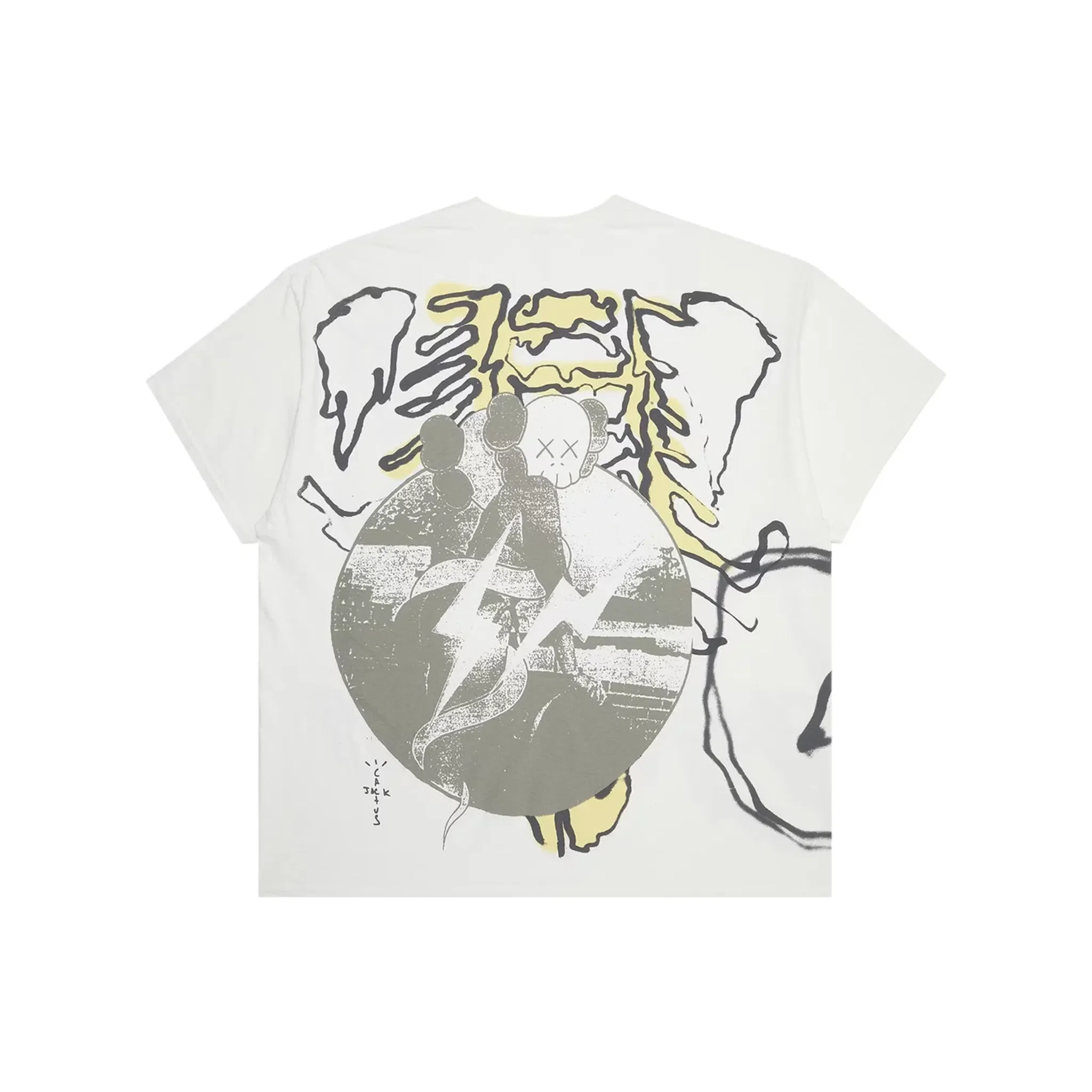 Travis Scott Cactus Jack x Kaws For Fragment Tee Aged Yellow