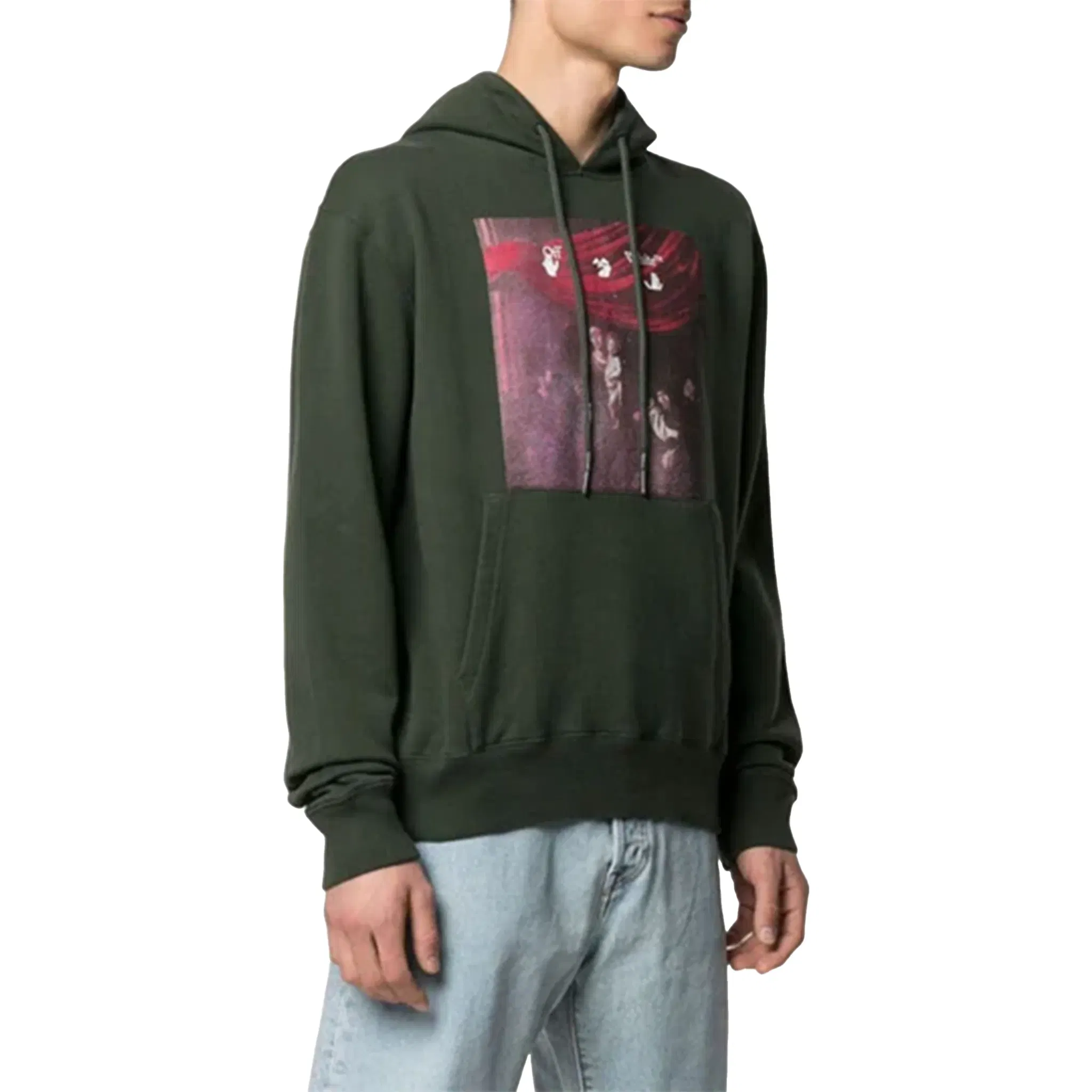 OFF-WHITE Sprayed Caravaggio Slim Hoodie Rosin/White (SS21)