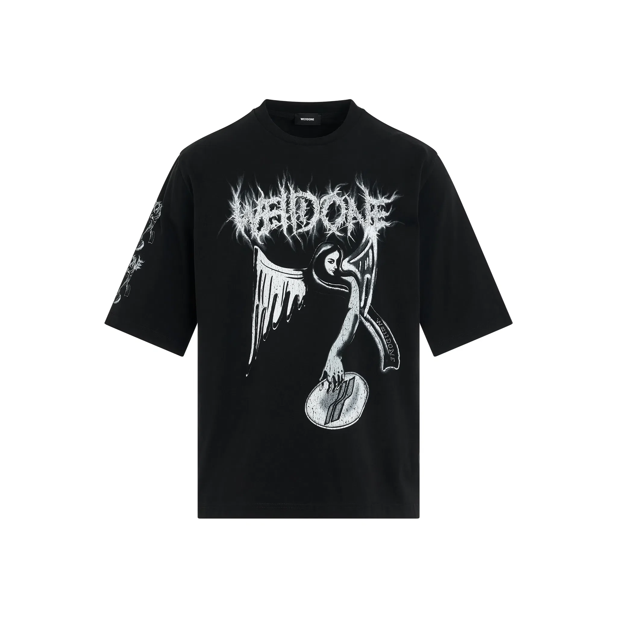 WE11DONE Crack Angel Print Tee Black (SS24)