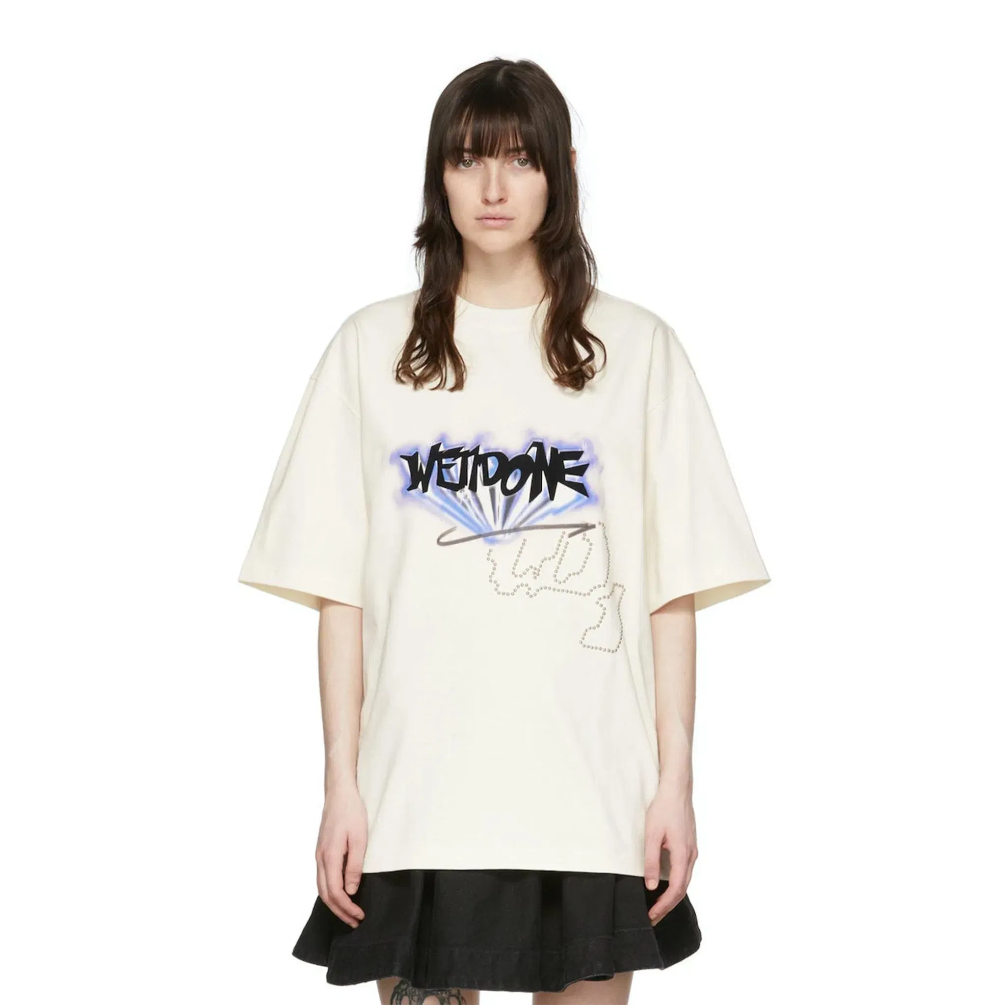 WE11DONE Crystal Logo Tee Ivory (SS24)