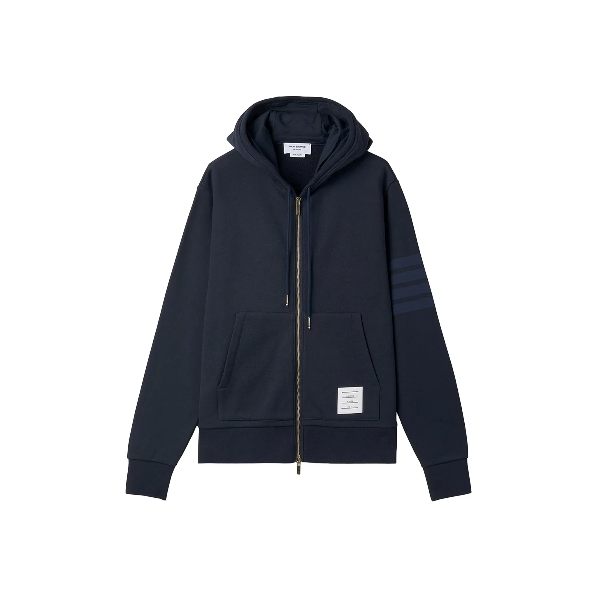THOM BROWNE Classic Loopback 4-Bar Full Zip Hoodie Navy (SS23)