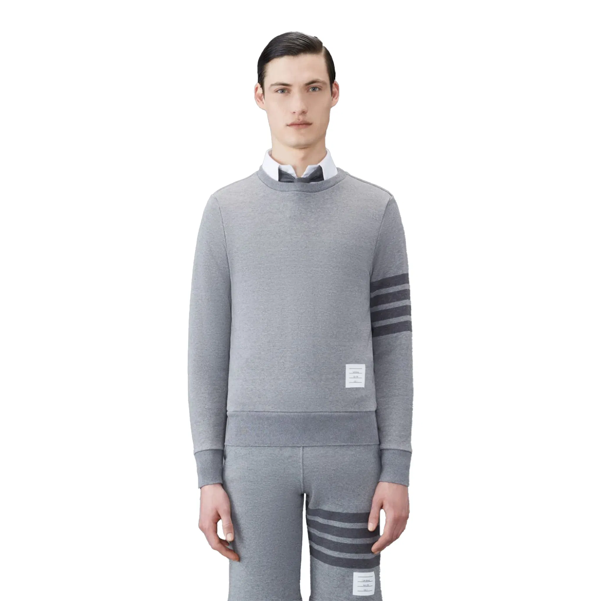THOM BROWNE Classic Loopback 4-Bar Relaxed Sweatshirt Medium Grey (SS23)