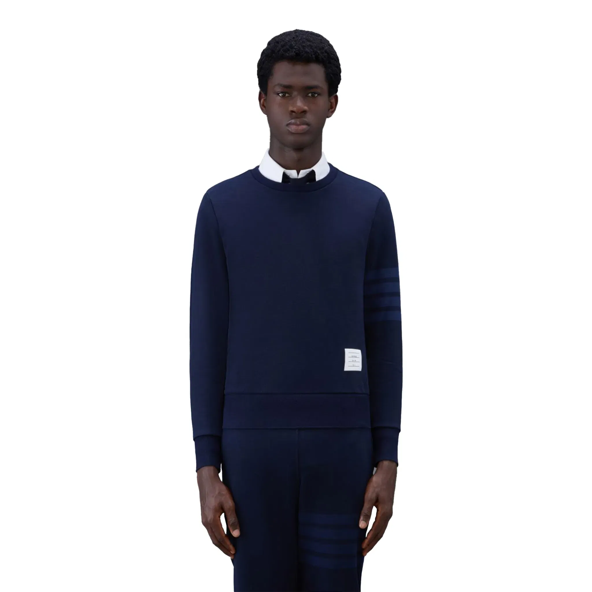 THOM BROWNE Classic Loopback 4-Bar Relaxed Sweatshirt Navy (SS23)