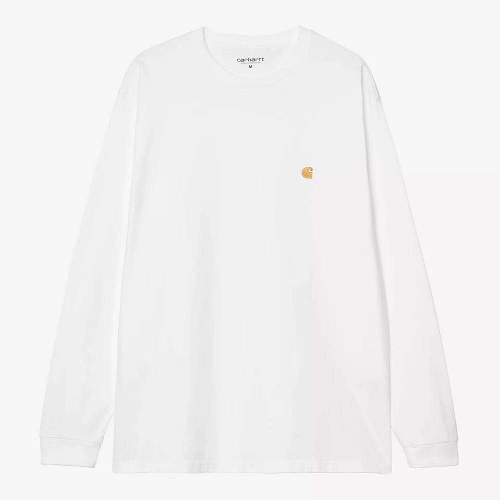 Carhartt Work in Progress Carhartt WIP L/S Chase T-Shirt – White / Gold (I026392)