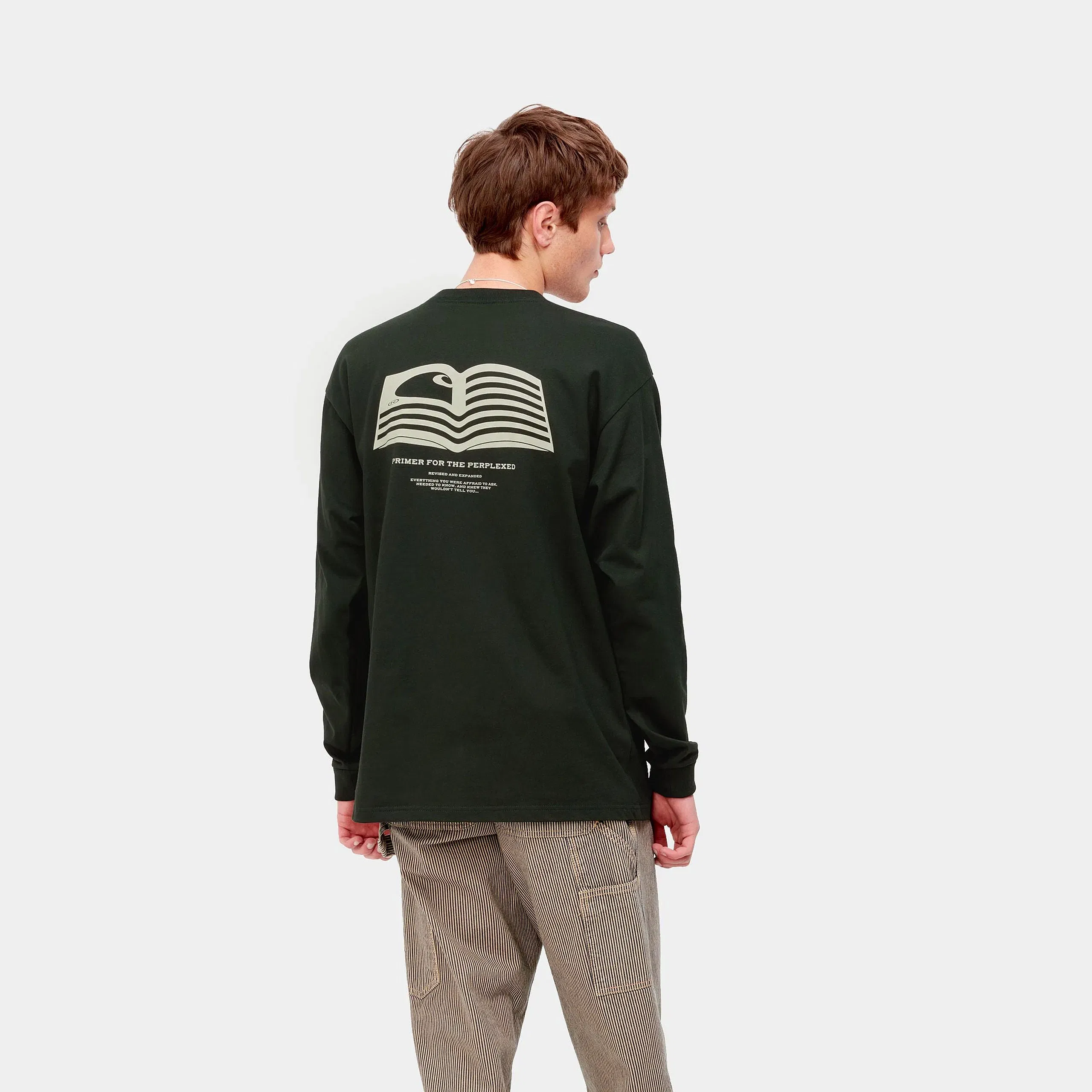 Carhartt Work in Progress Carhartt WIP L/S Book State T-Shirt - Dark Cedar / Wax