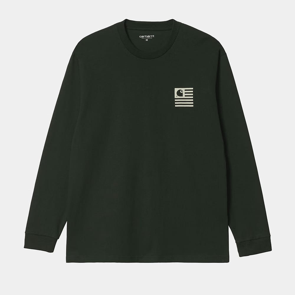 Carhartt Work in Progress Carhartt WIP L/S Book State T-Shirt - Dark Cedar / Wax