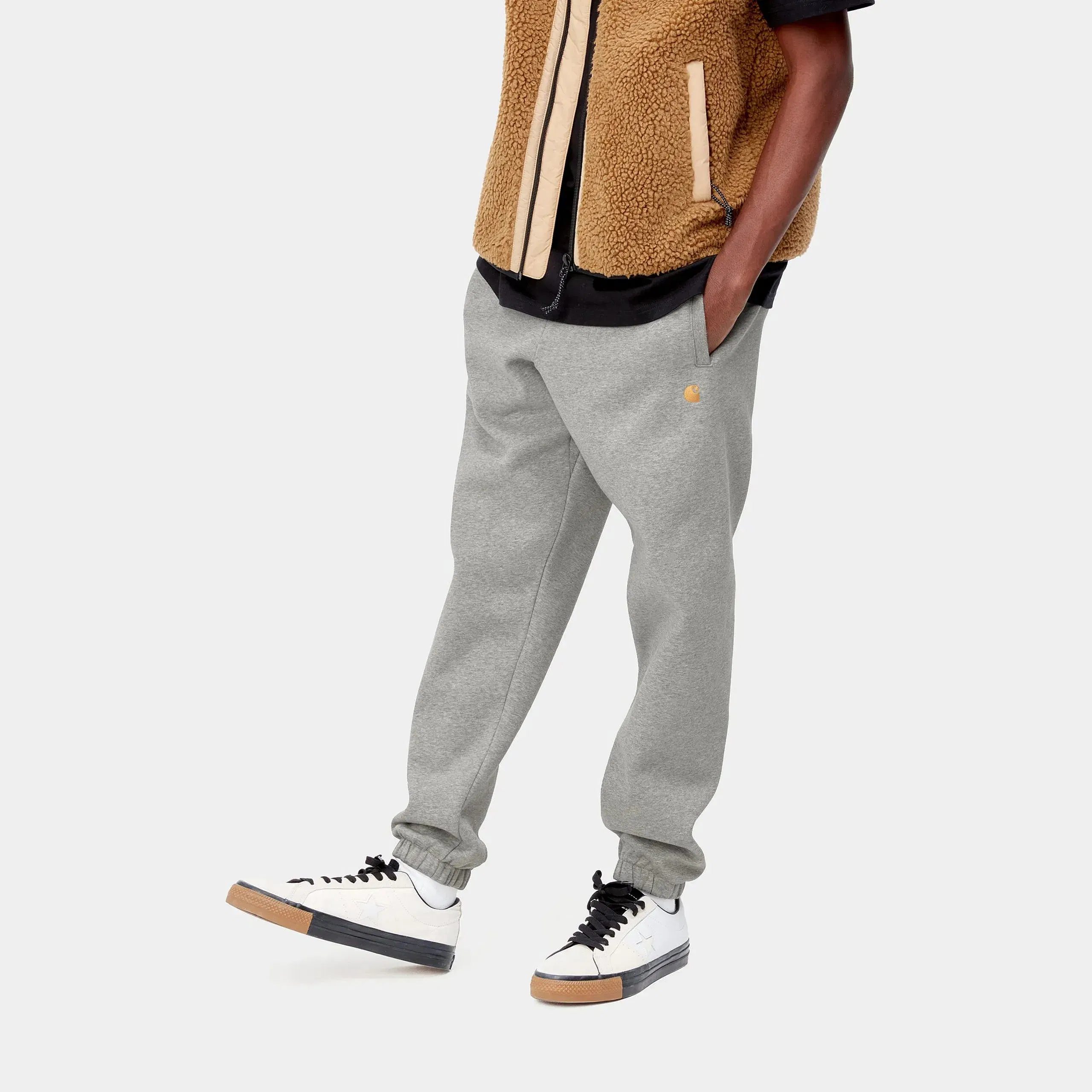 Carhartt Work in Progress Carhartt WIP Chase Sweat Pant - Grey Heather / Gold
