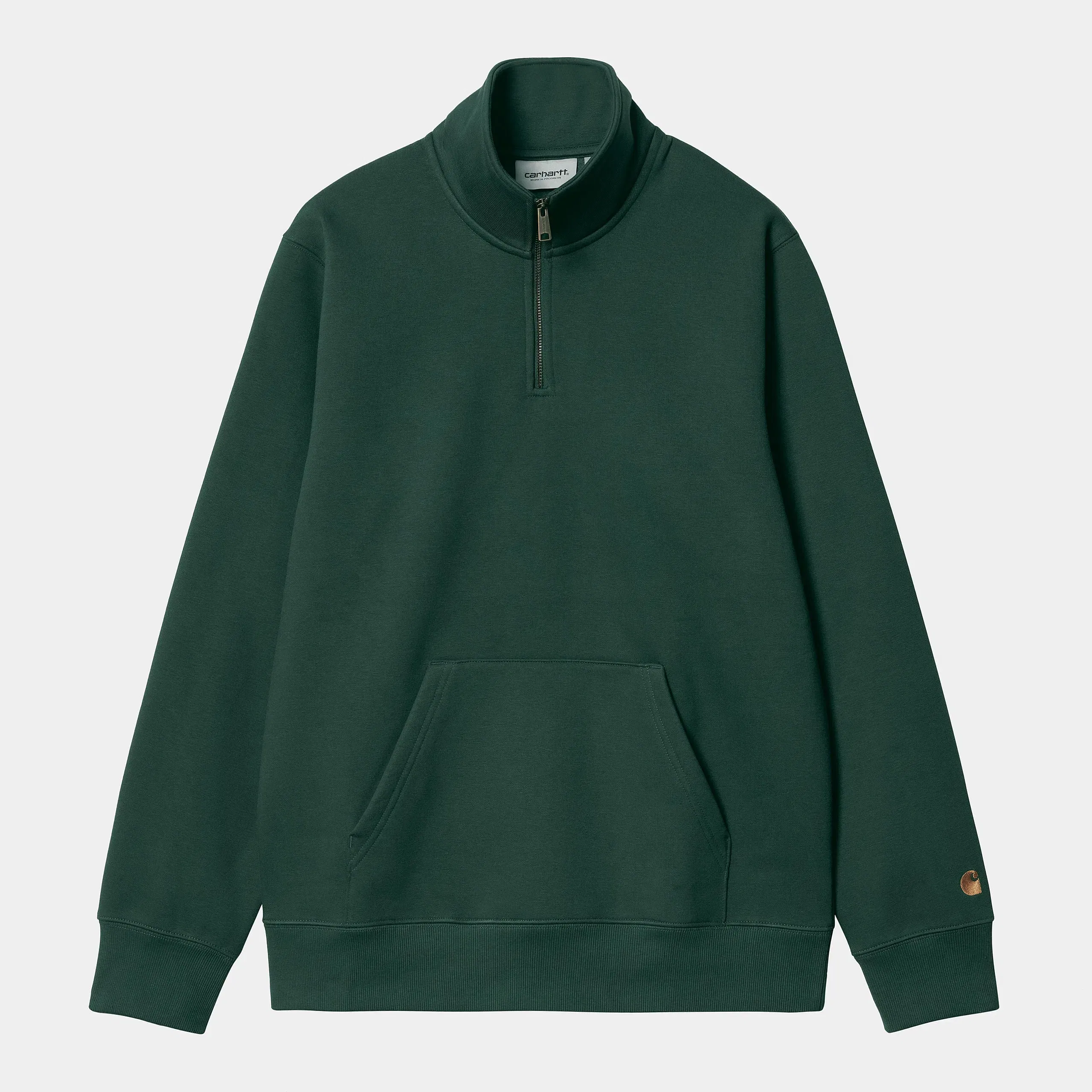 Carhartt Work in Progress Carhartt WIP Chase Neck Zip Sweatshirt - Discovery Green / Gold
