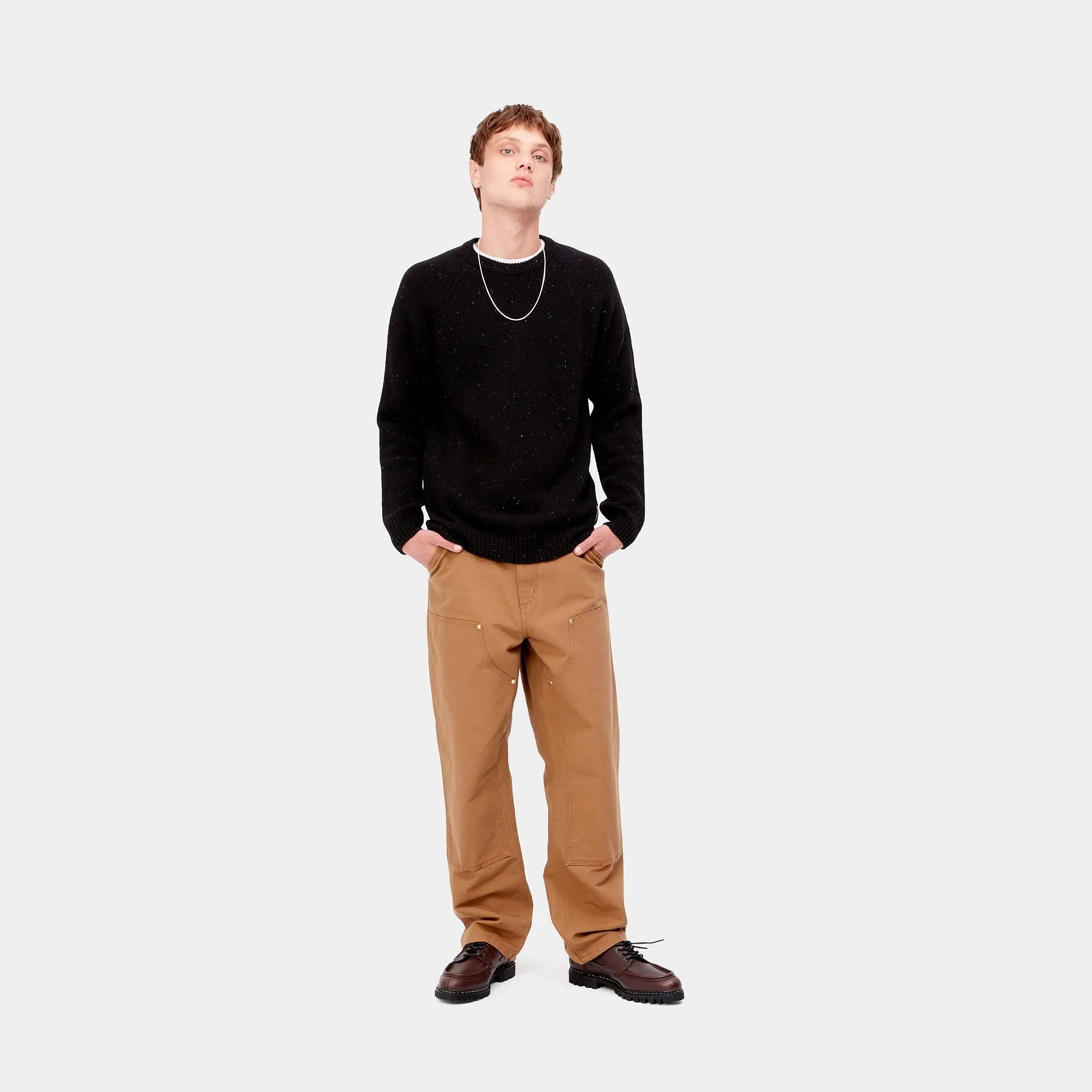 Carhartt Work in Progress Carhartt WIP Anglistic Crewneck Pullover - Schwarz (Speckled Black)