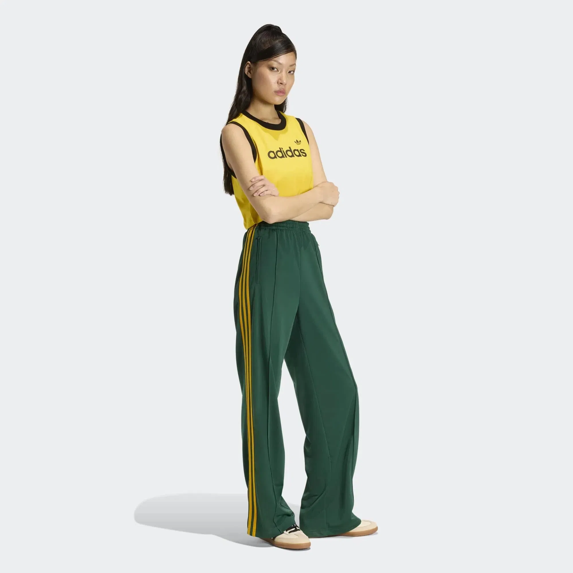 adidas Originals Firebird Loose Track Pants Damen – Collegiate Green / Crew Yellow