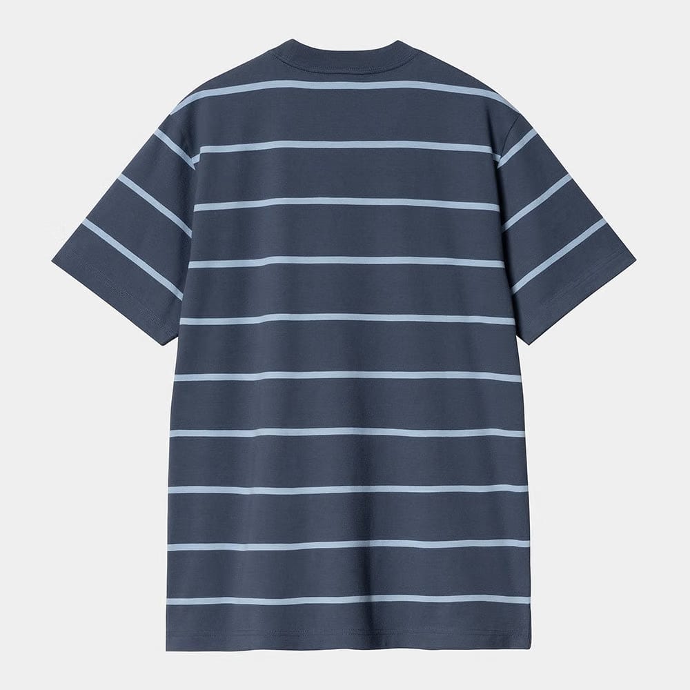 Carhartt Work in Progress Carhartt WIP S/S Aiken Pocket T-Shirt - Aiken Stripe, Dusky Blue