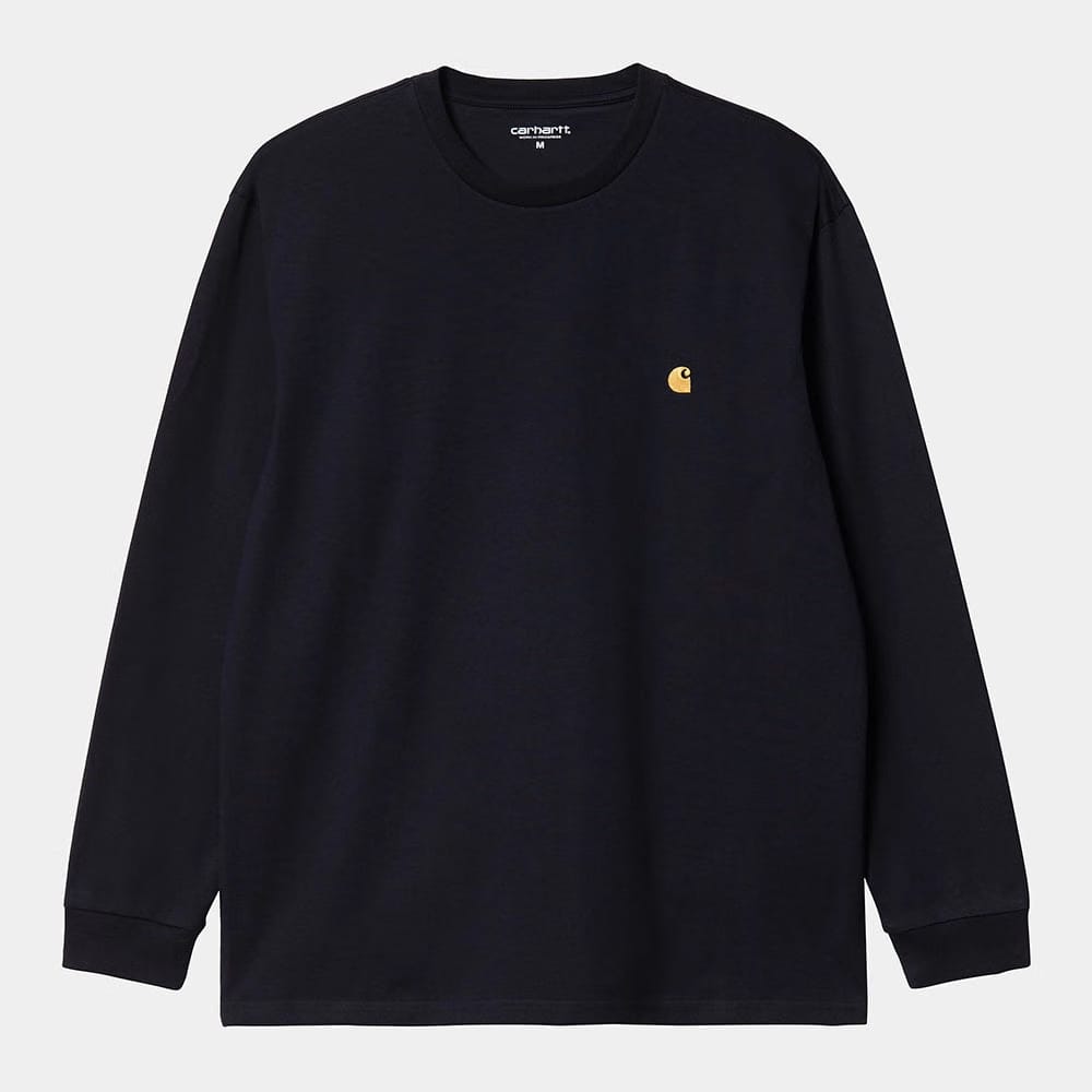 Carhartt Work in Progress Carhartt WIP L/S Chase T-Shirt - Dark Navy / Gold