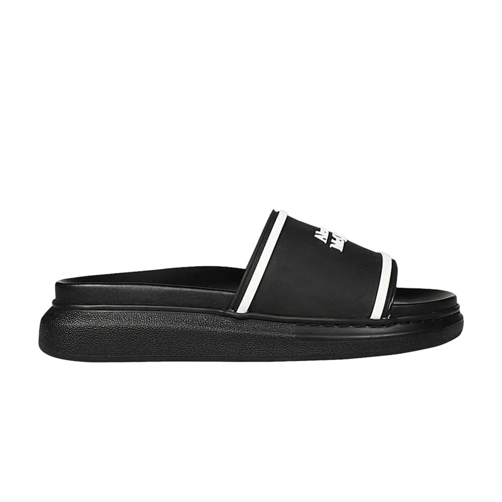 Alexander Mcqueen Rubber Hybrid Sandal Black White
