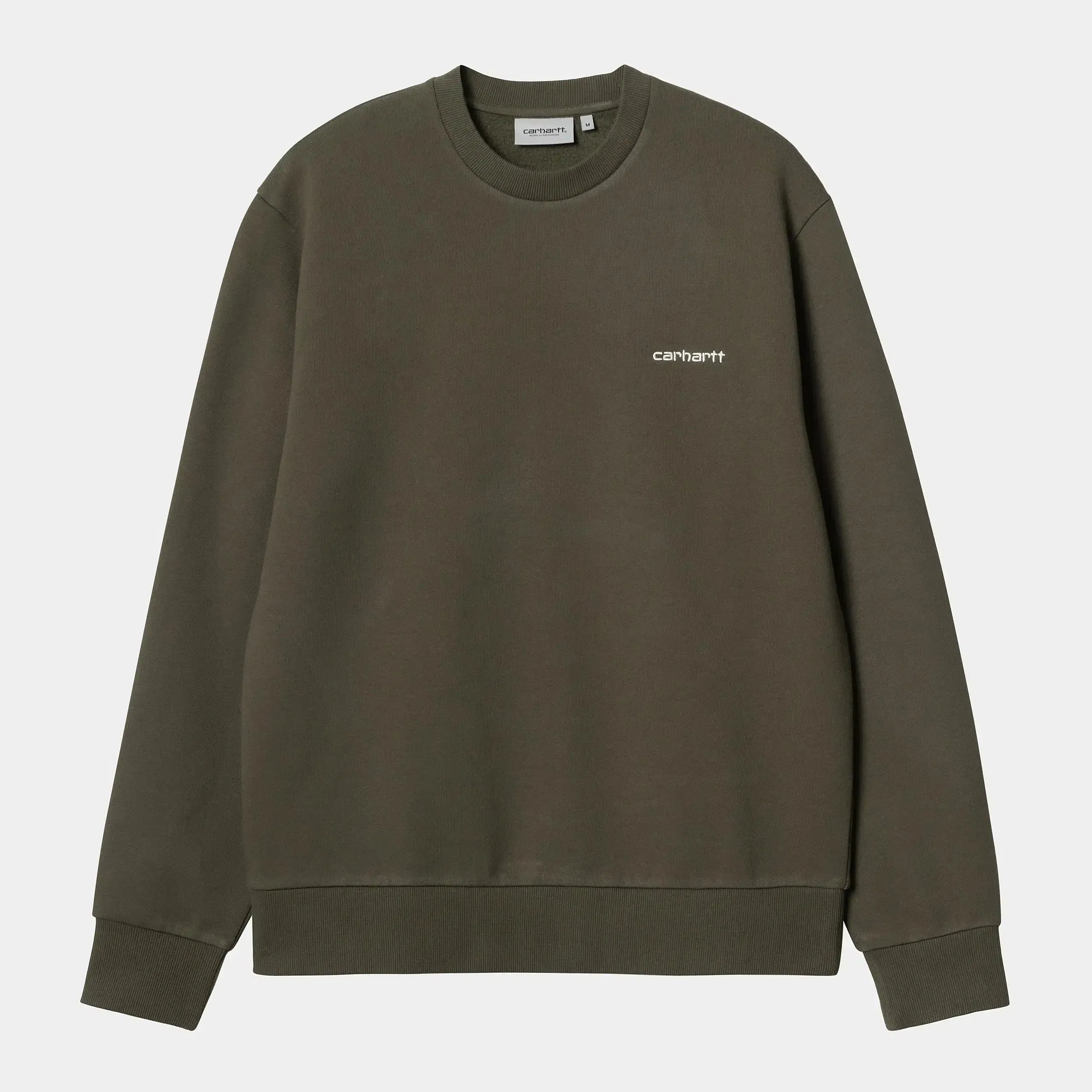 Carhartt Work in Progress Carhartt WIP Script Embroidery Crewneck Sweatshirt – Dunkelgrün (Cypress)
