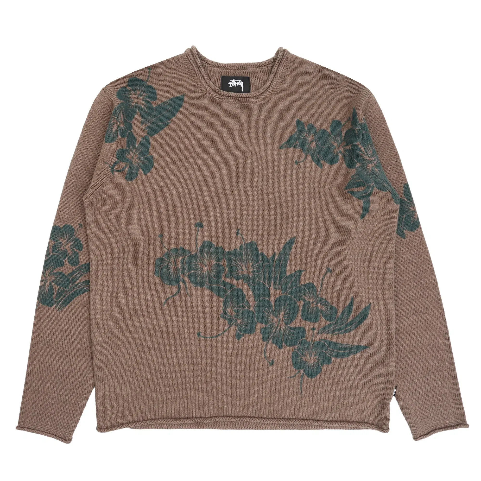 Stussy Floral Roll Neck Sweater - Brown