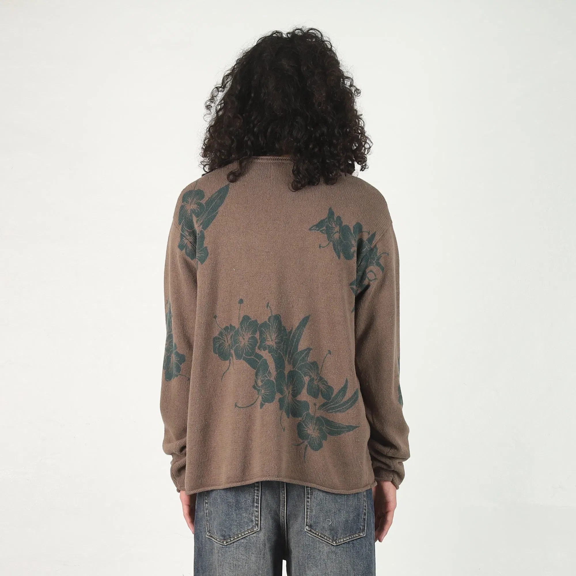 Stussy Floral Roll Neck Sweater - Brown