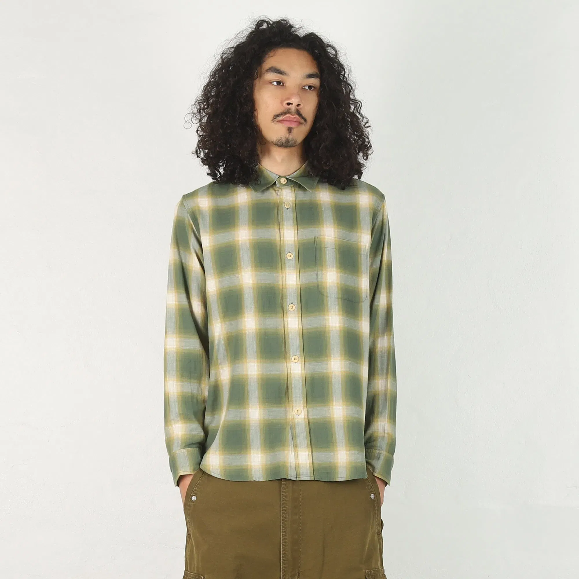Stussy Beach Ombre Plaid Shirt - Green