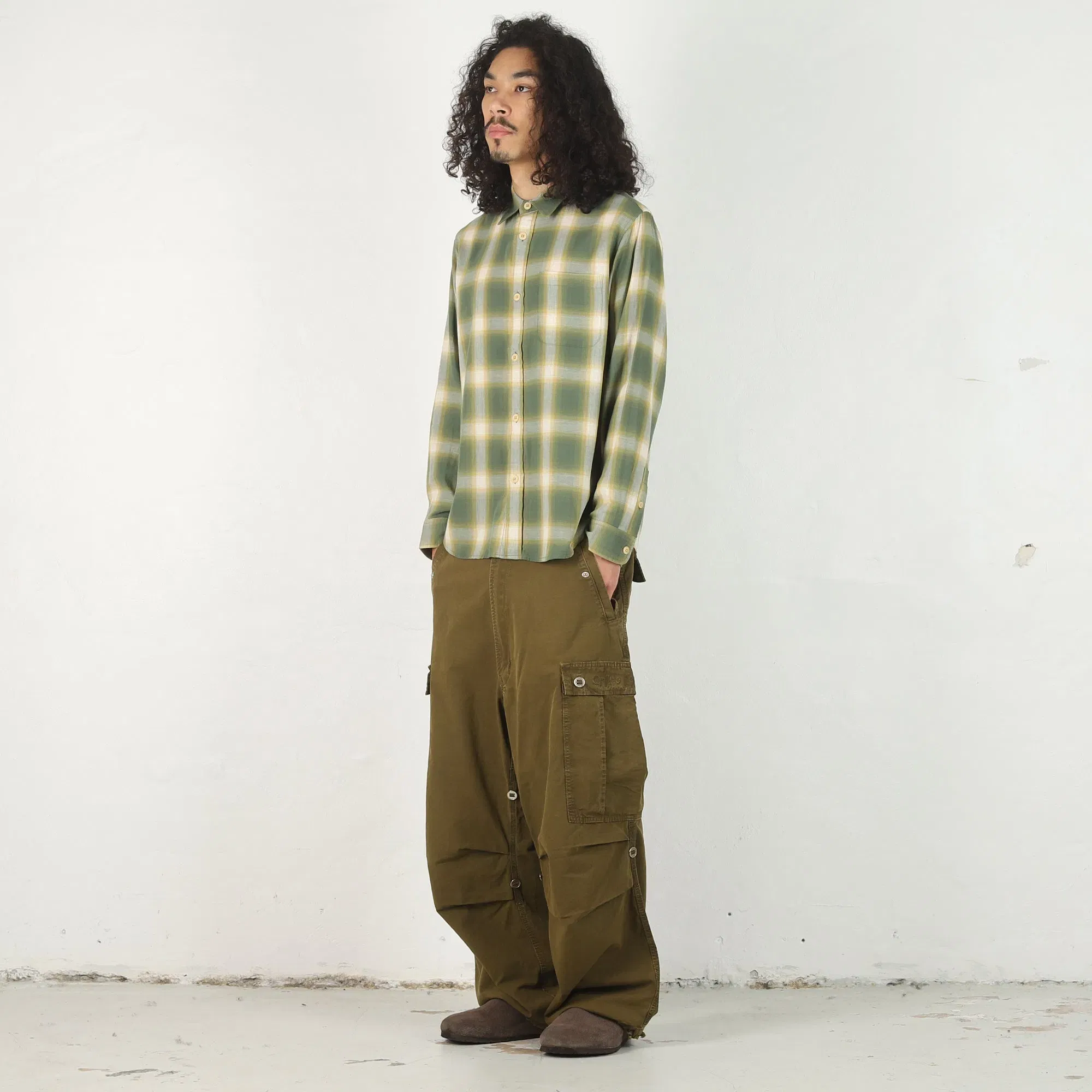 Stussy Beach Ombre Plaid Shirt - Green