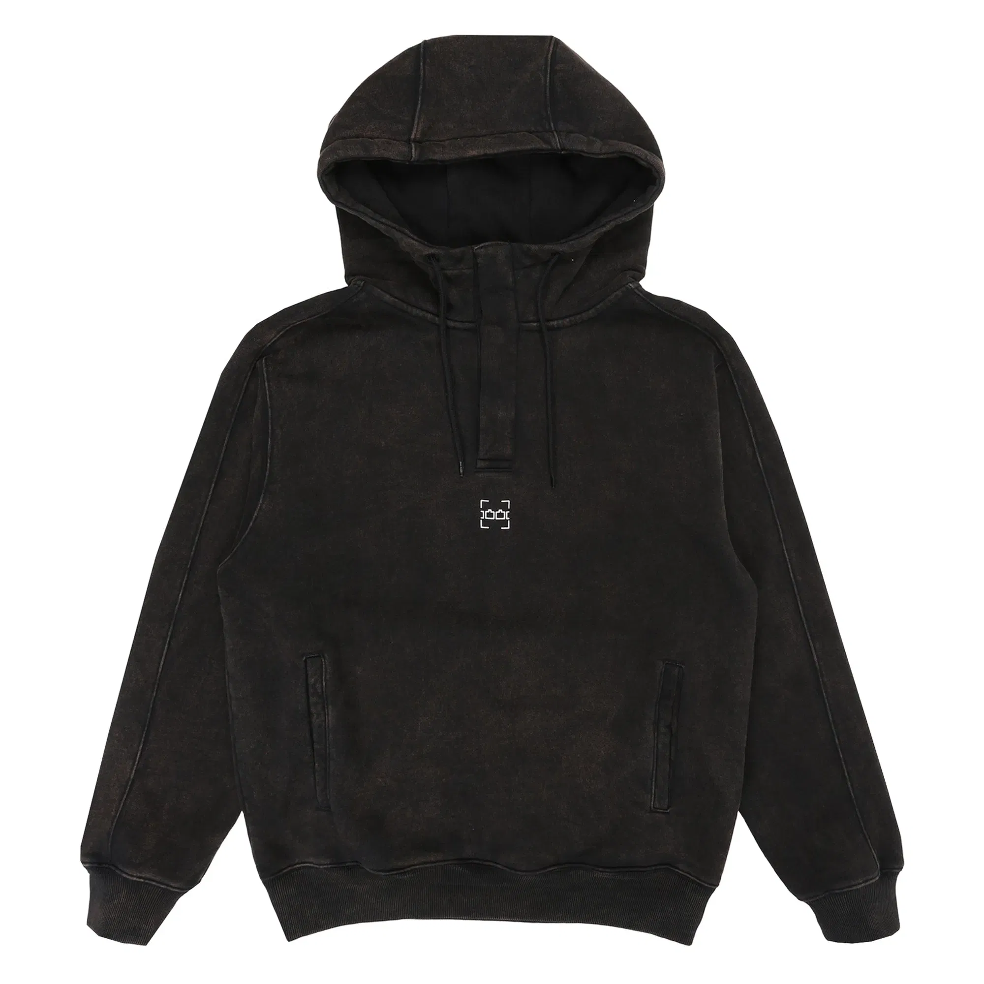 The Trilogy Tapes Dash Line Washed Hoodie - Black