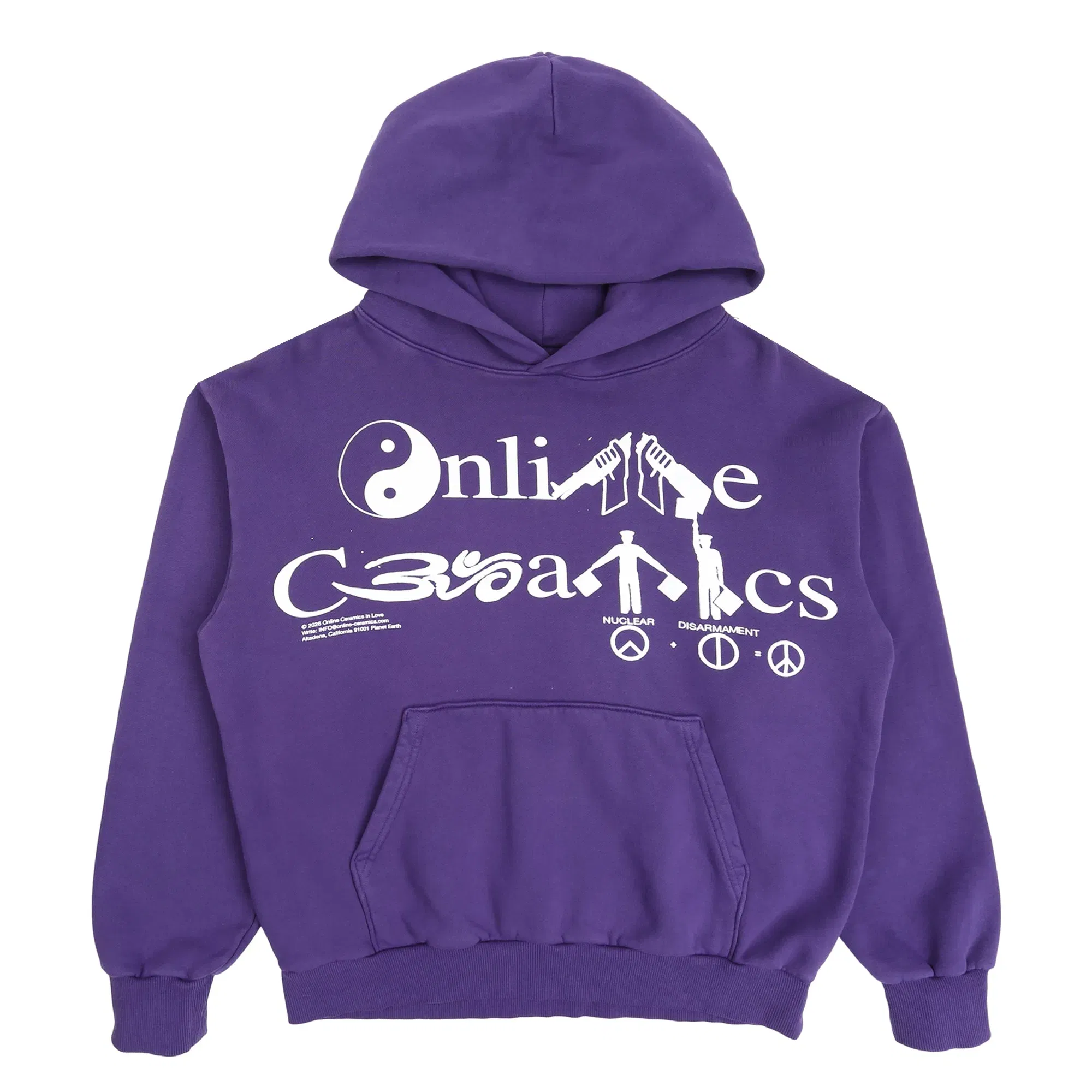 Online Ceramics Peace Logo Hoodie - Purple
