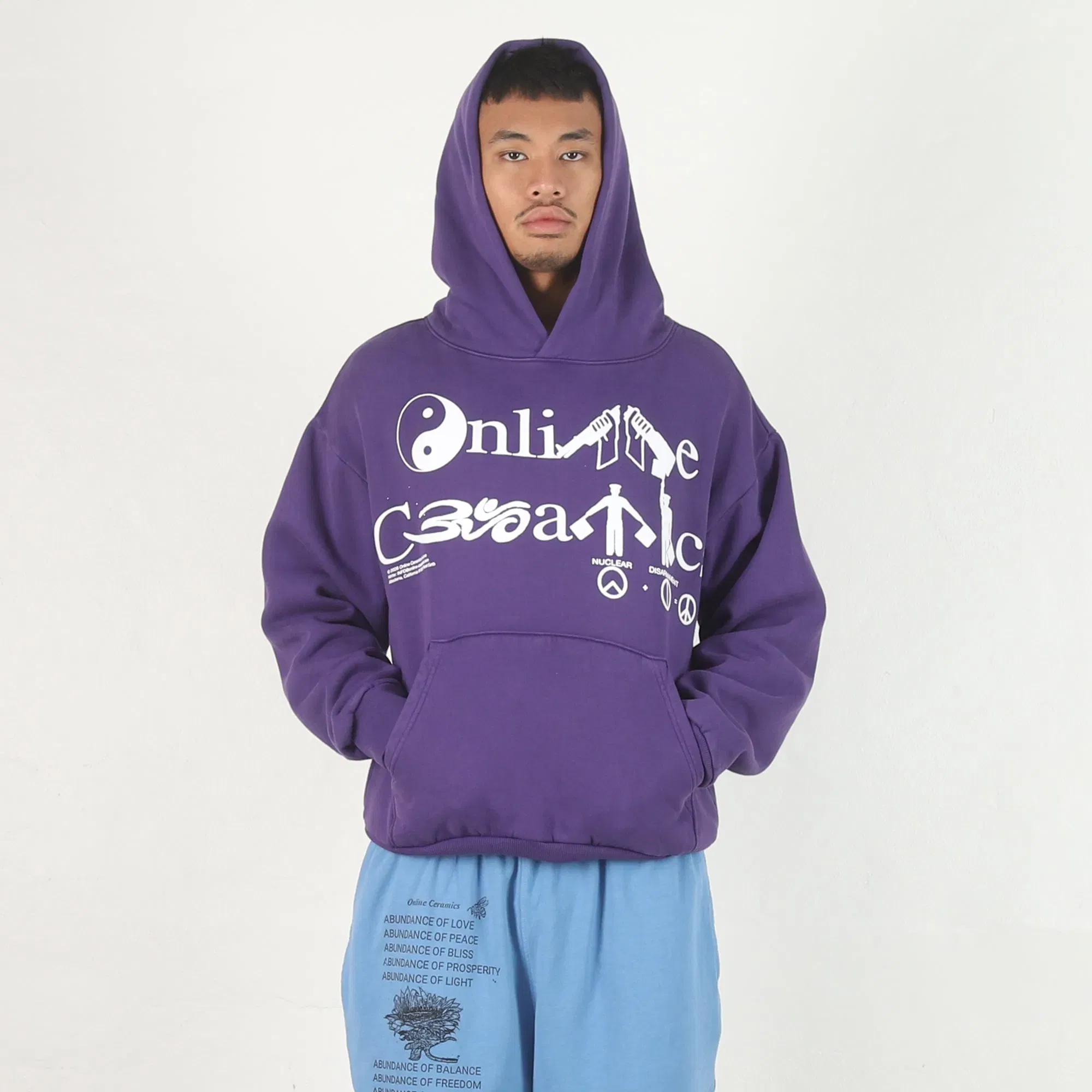 Online Ceramics Peace Logo Hoodie - Purple