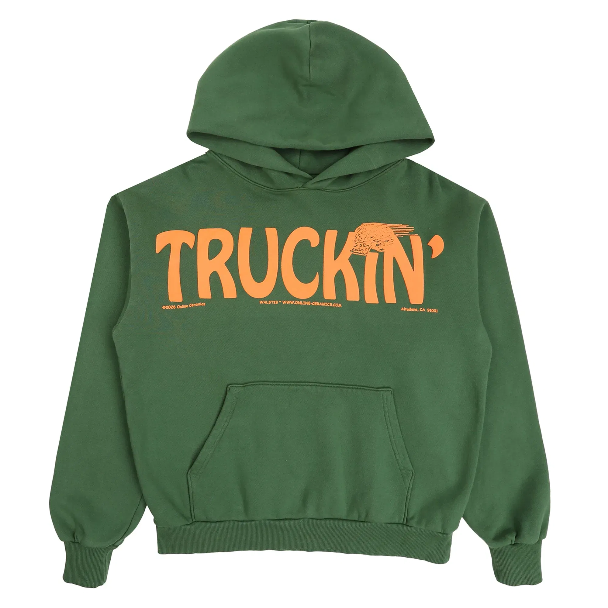 Online Ceramics Truckin' Hoodie - Dark Green