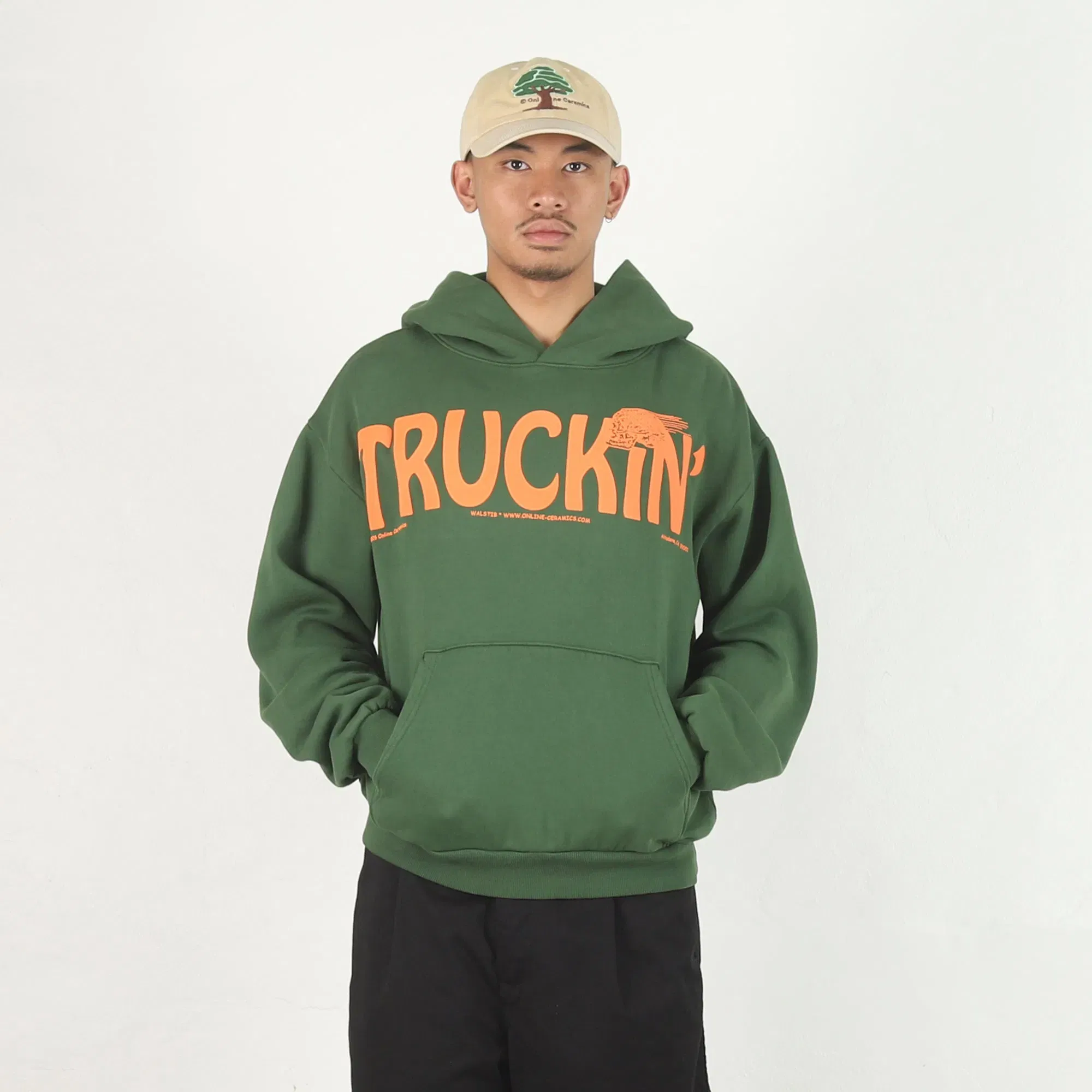 Online Ceramics Truckin' Hoodie - Dark Green