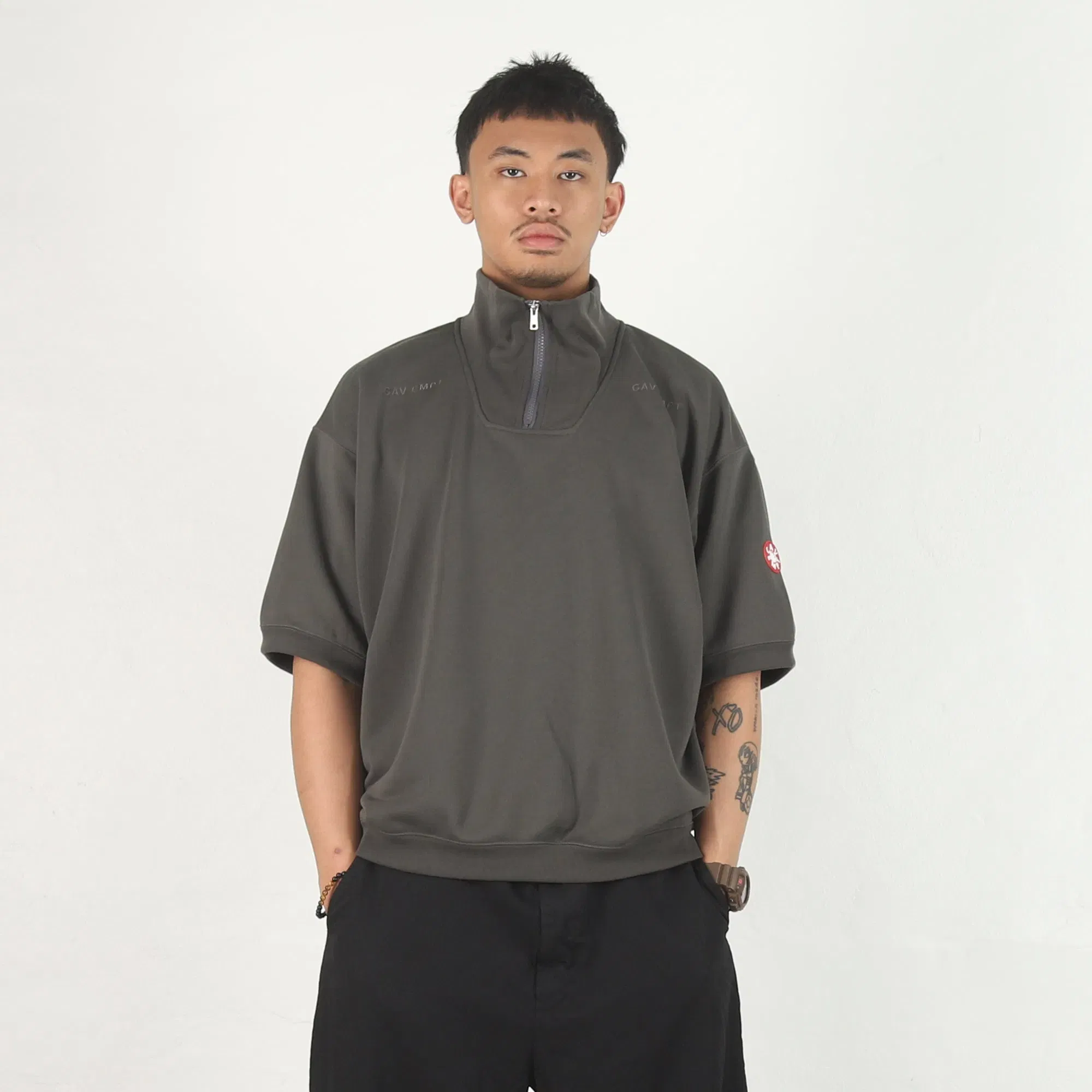 Cav Empt PE Jersey SS Half Zip - Charcoal
